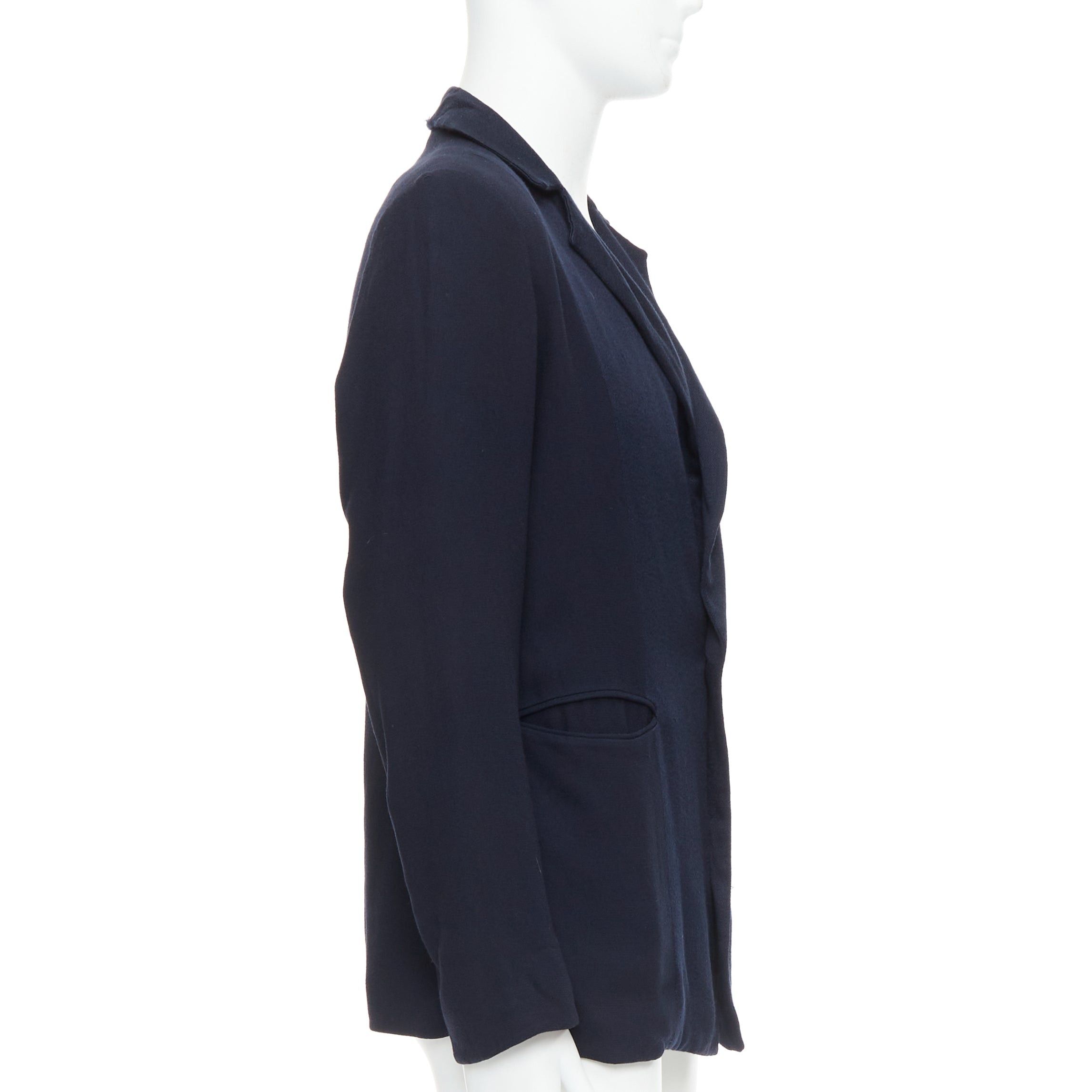 Stephan Schneider STEPHEN SCHNEIDER navy multi fabric pocketed soft boxy blazer Sz2 S Size 46R - 5 Thumbnail