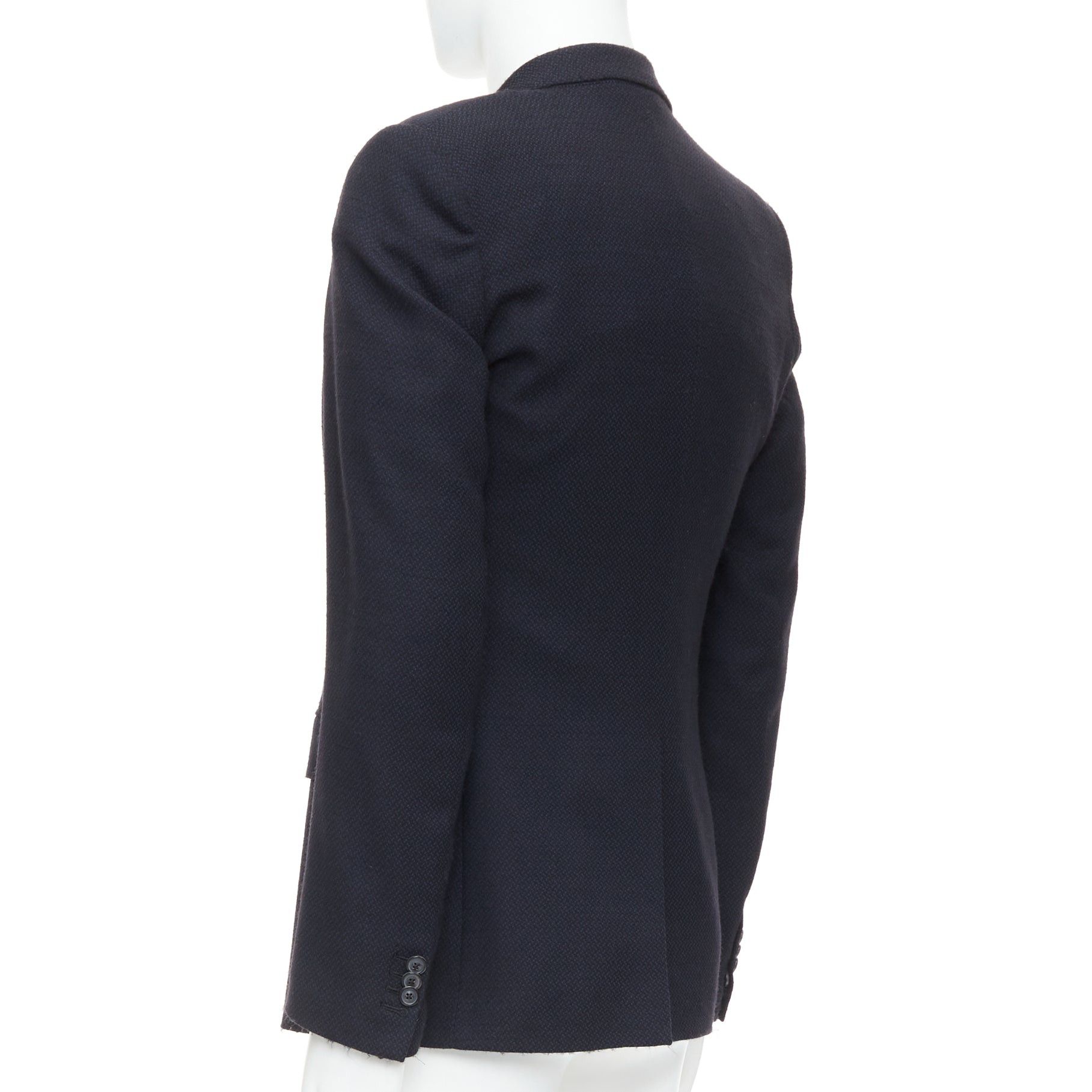 Maison Margiela MAISON MARGIELA Line 14 navy wool shoulder padded boxy blazer IT46 S Size 46R - 6 Thumbnail