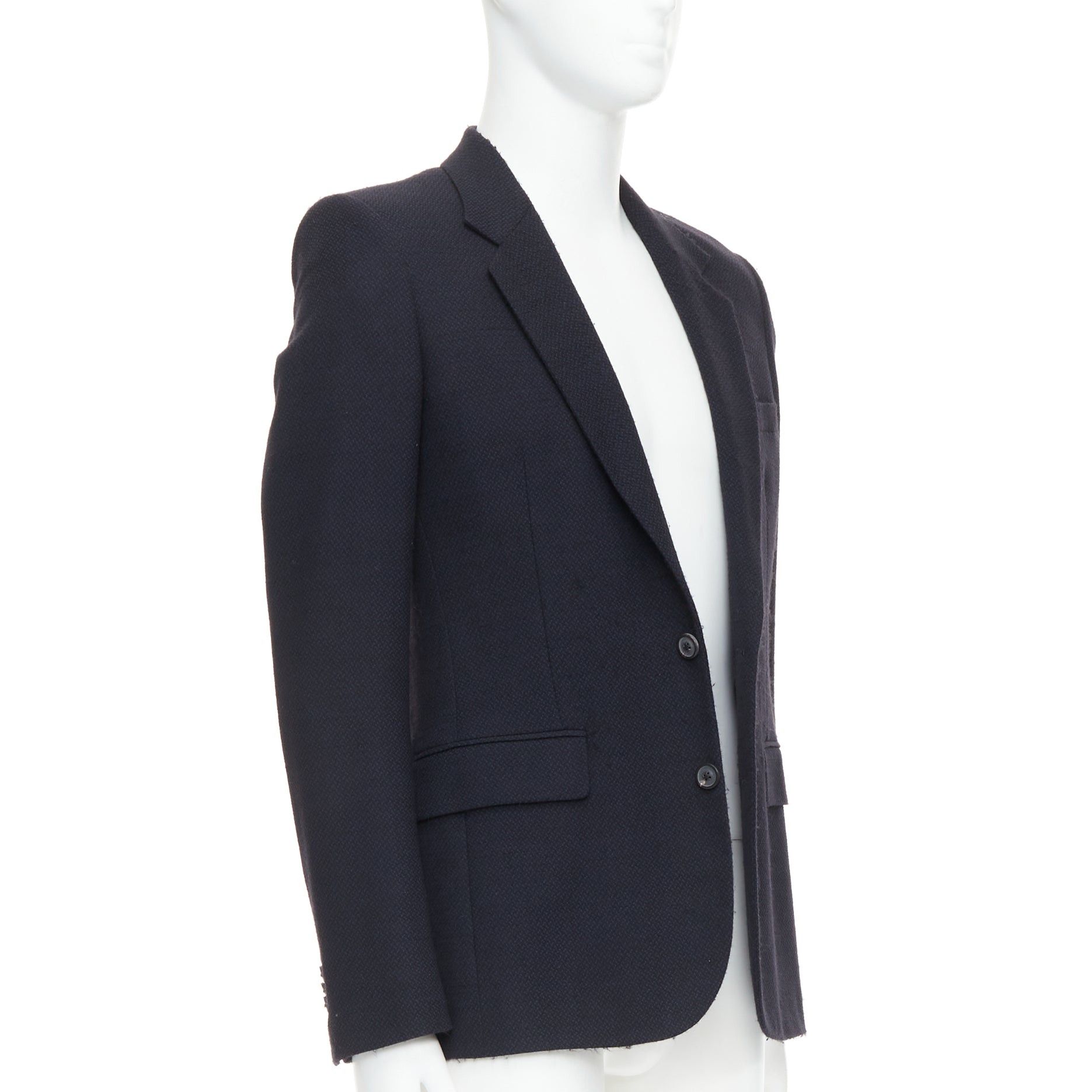 Maison Margiela MAISON MARGIELA Line 14 navy wool shoulder padded boxy blazer IT46 S Size 46R - 3 Thumbnail
