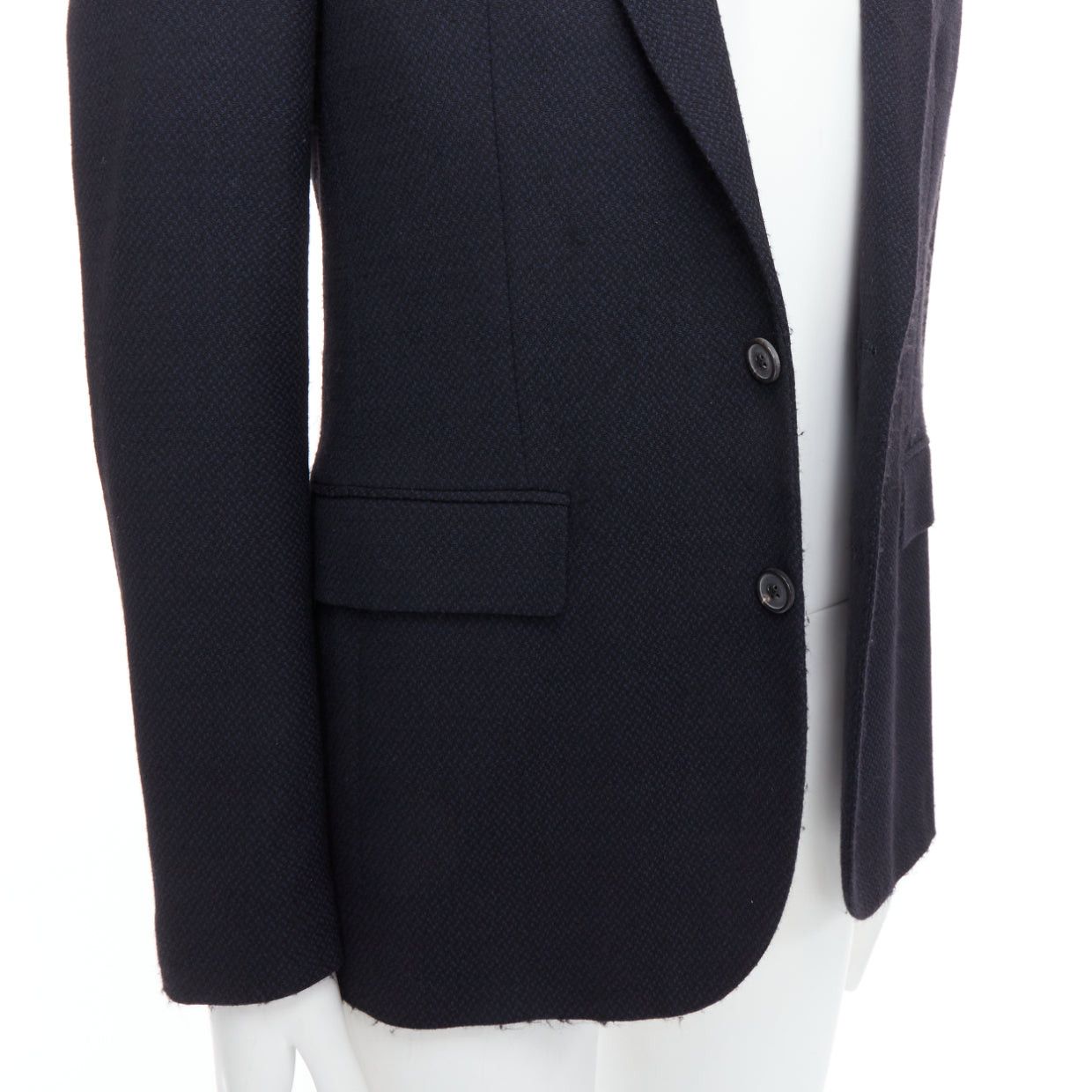 Maison Margiela MAISON MARGIELA Line 14 navy wool shoulder padded boxy blazer IT46 S Size 46R - 2 Thumbnail