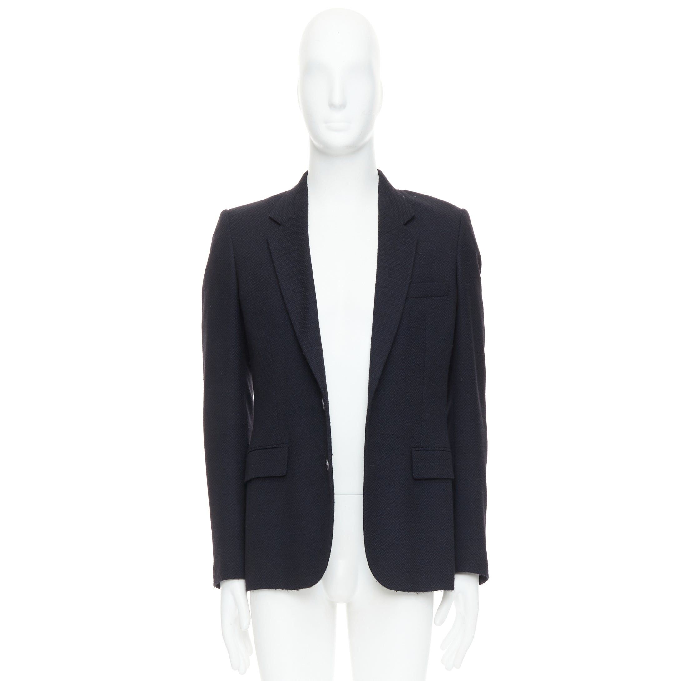 Maison Margiela MAISON MARGIELA Line 14 navy wool shoulder padded boxy blazer IT46 S Size 46R - 9 Thumbnail