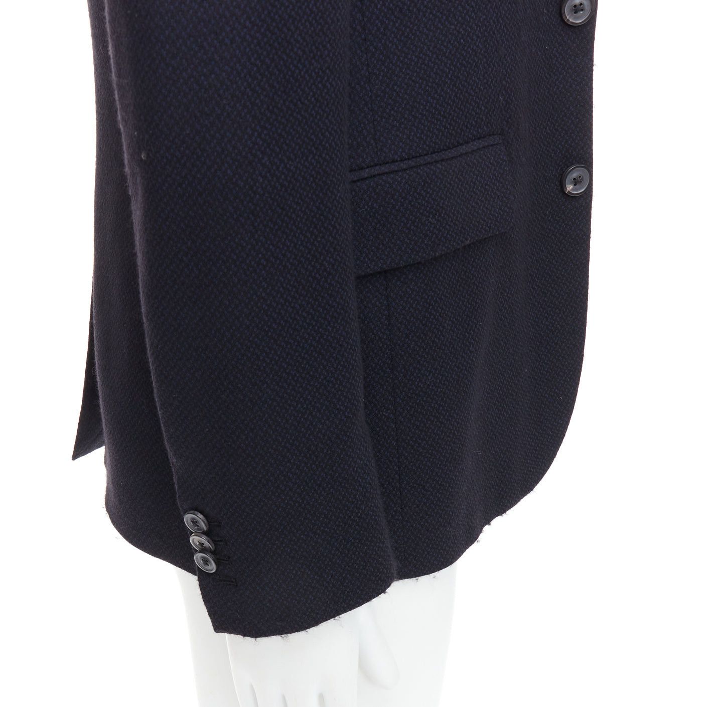 Maison Margiela MAISON MARGIELA Line 14 navy wool shoulder padded boxy blazer IT46 S Size 46R - 7 Thumbnail