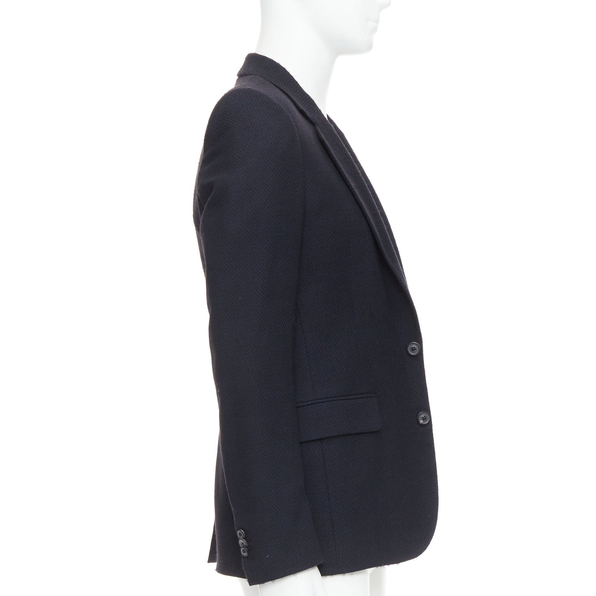 Maison Margiela MAISON MARGIELA Line 14 navy wool shoulder padded boxy blazer IT46 S Size 46R - 4 Thumbnail