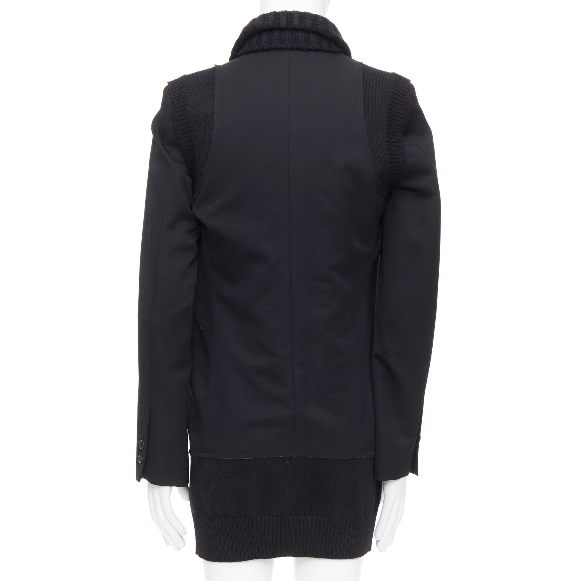 Undercover UNDERCOVER 2008 black wool alpaca rib trim layered long coat JP3 L Size US M / EU 48-50 / 2 - 6 Thumbnail