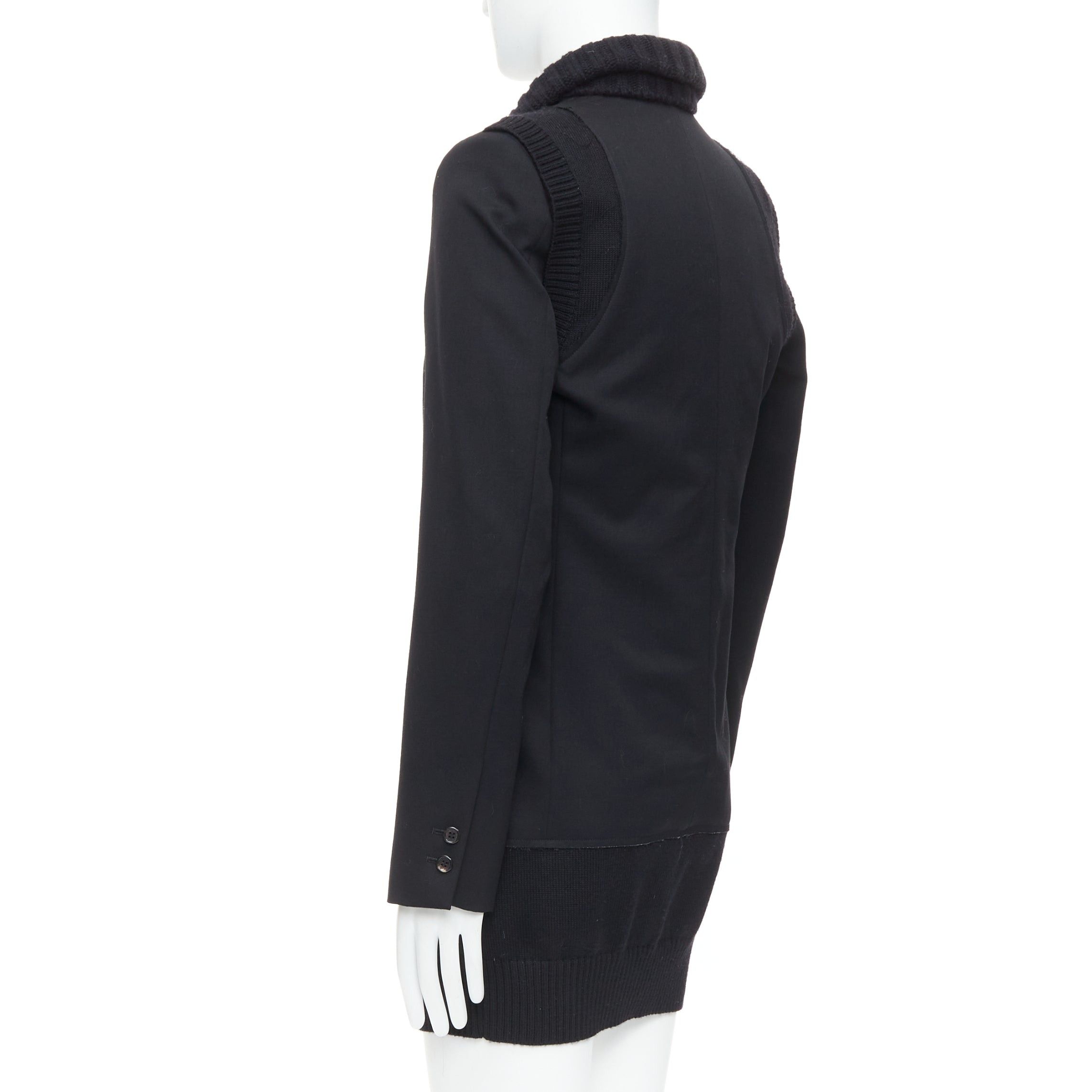 Undercover UNDERCOVER 2008 black wool alpaca rib trim layered long coat JP3 L Size US M / EU 48-50 / 2 - 7 Thumbnail