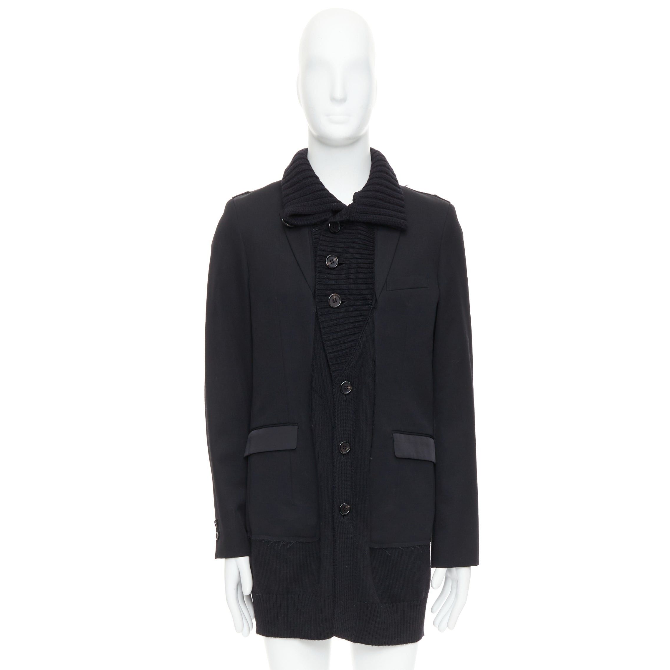 Undercover UNDERCOVER 2008 black wool alpaca rib trim layered long coat JP3 L Size US M / EU 48-50 / 2 - 10 Thumbnail