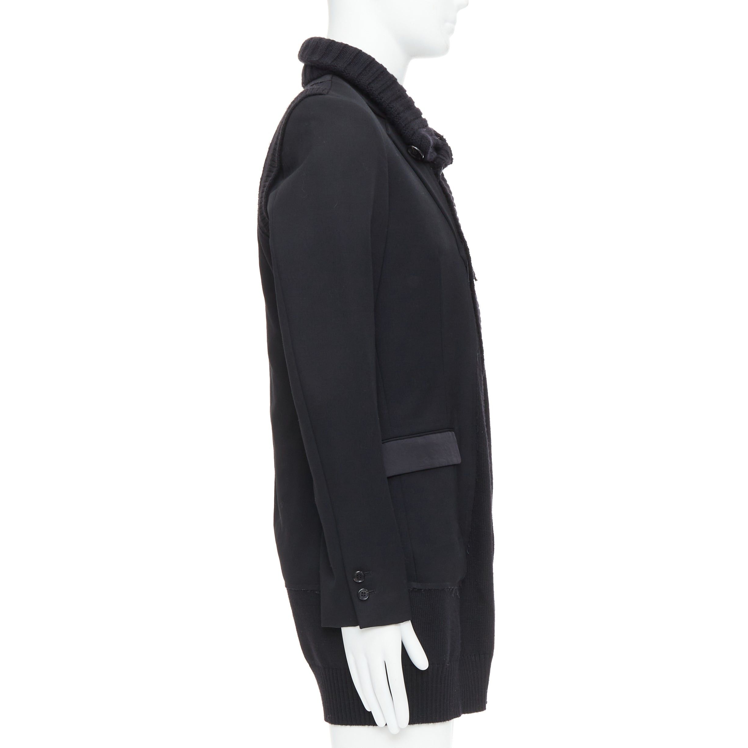 Undercover UNDERCOVER 2008 black wool alpaca rib trim layered long coat JP3 L Size US M / EU 48-50 / 2 - 5 Thumbnail