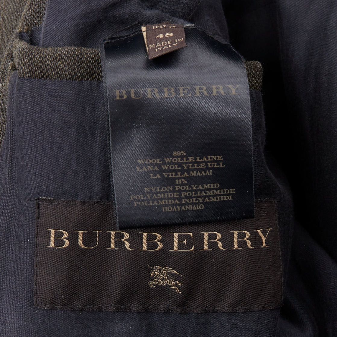 Burberry BURBERRY khaki green wool blend black zip overstitch biker jacket IT48 M Size US M / EU 48-50 / 2 - 9 Thumbnail
