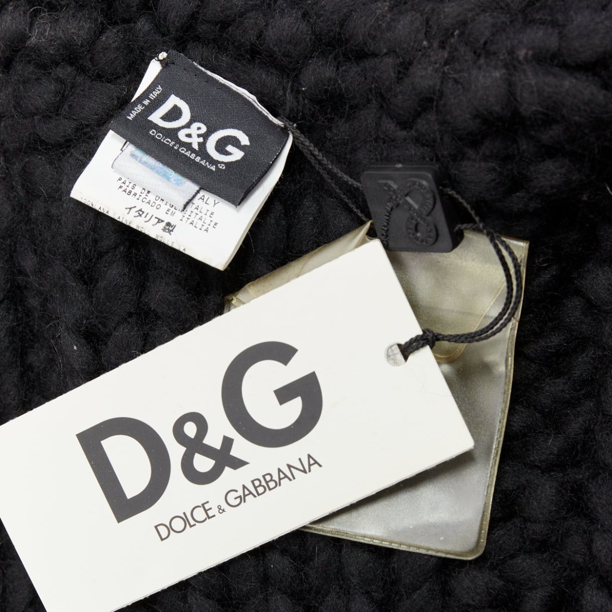 Dolce & Gabbana DOLCE GABBANA D&G Vintage black wool chunky cable knit cardigan S Size US S / EU 44-46 / 1 - 9 Thumbnail