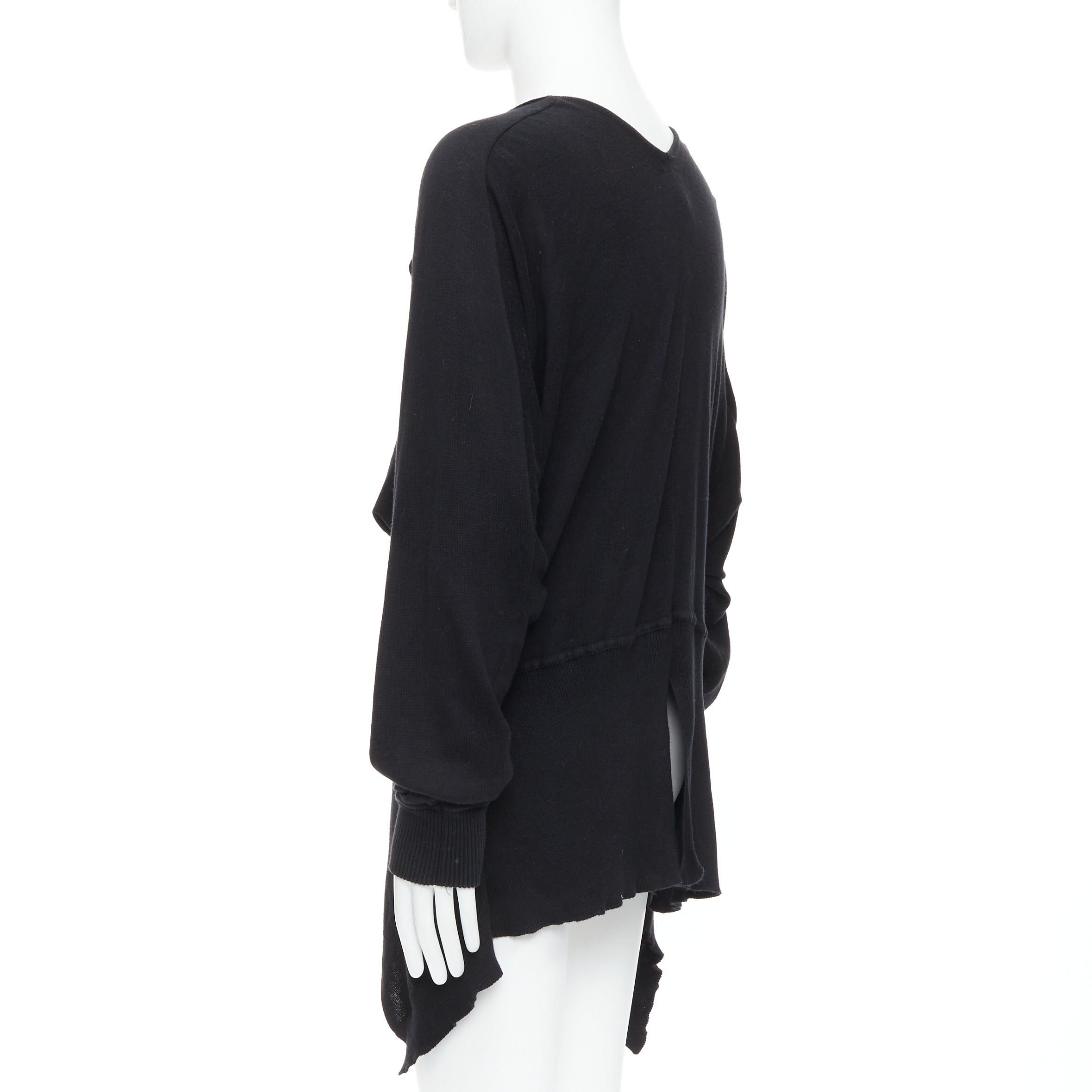 Bernhard Willhelm BERNHARD WILLHELM black cotton blend draped hi low cardigan M Size US M / EU 48-50 / 2 - 6 Thumbnail