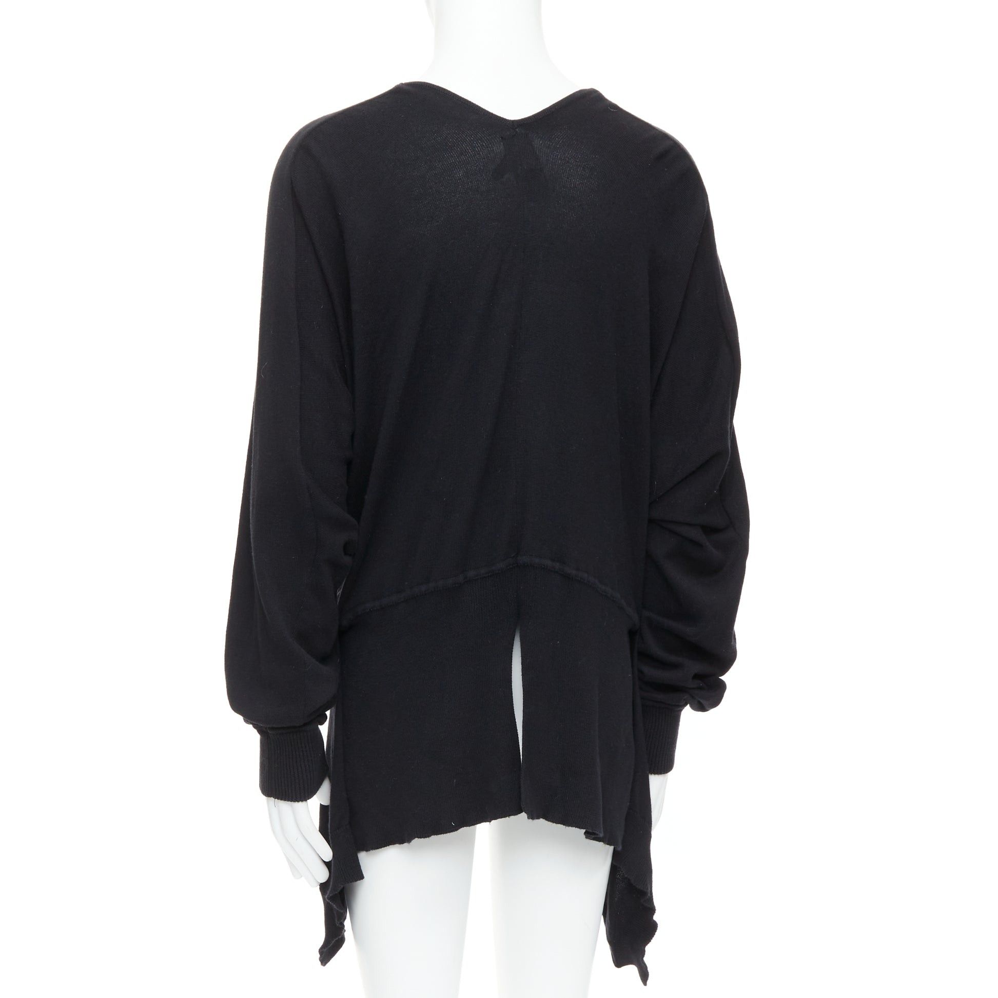 Bernhard Willhelm BERNHARD WILLHELM black cotton blend draped hi low cardigan M Size US M / EU 48-50 / 2 - 5 Thumbnail