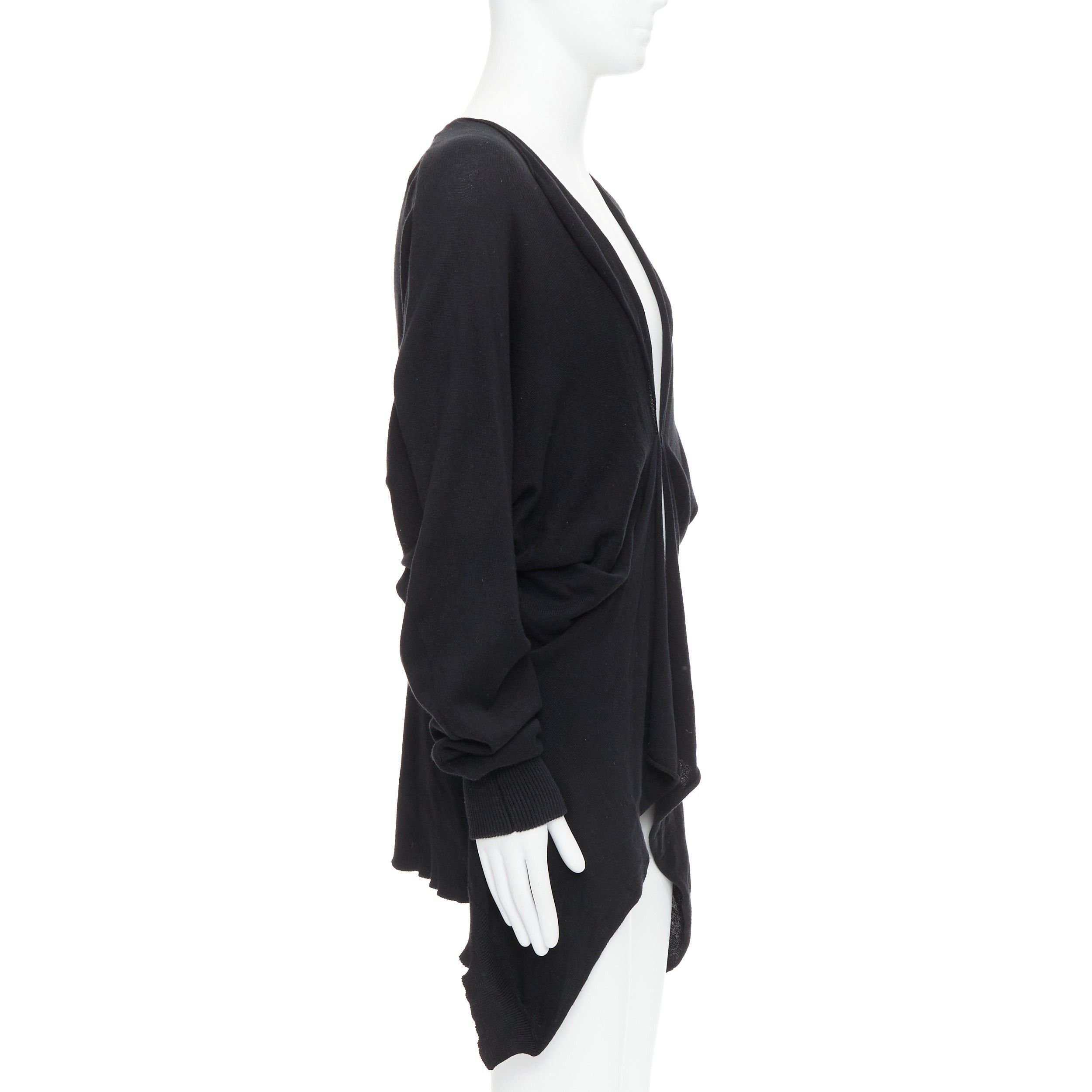 Bernhard Willhelm BERNHARD WILLHELM black cotton blend draped hi low cardigan M Size US M / EU 48-50 / 2 - 4 Thumbnail