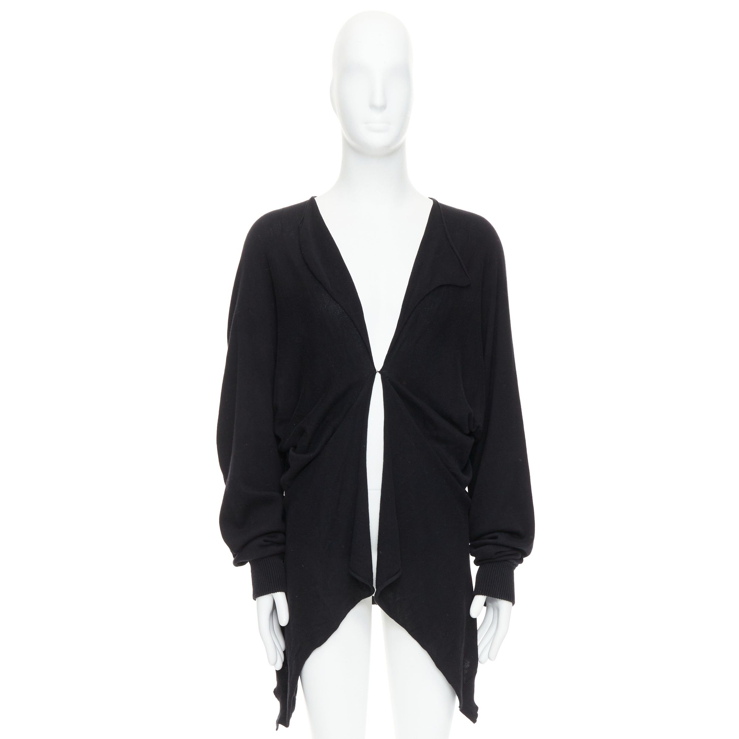 Bernhard Willhelm BERNHARD WILLHELM black cotton blend draped hi low cardigan M Size US M / EU 48-50 / 2 - 9 Thumbnail