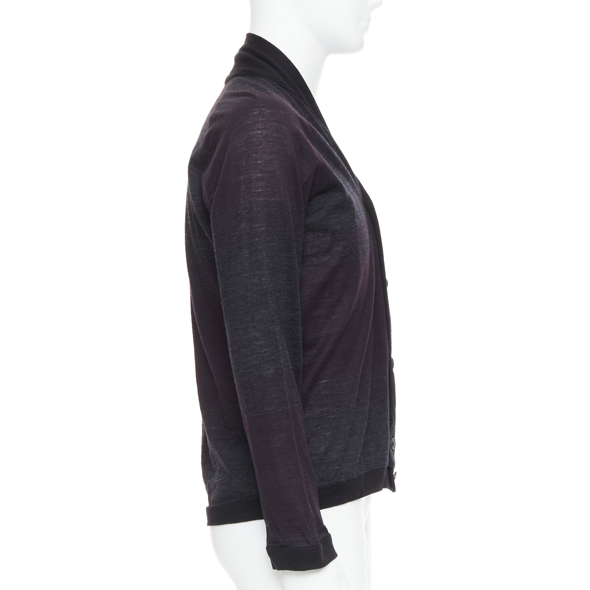 Stephan Schneider STEPHEN SCHNEIDER dark grey 100% wool gradient knit cardigan Sz4 M Size US M / EU 48-50 / 2 - 5 Thumbnail