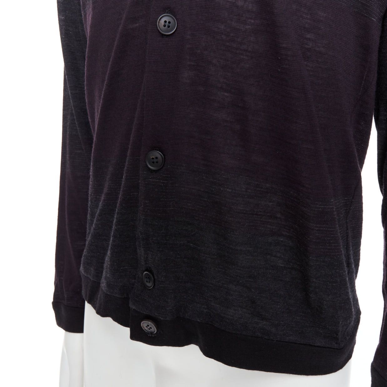 Stephan Schneider STEPHEN SCHNEIDER dark grey 100% wool gradient knit cardigan Sz4 M Size US M / EU 48-50 / 2 - 8 Thumbnail