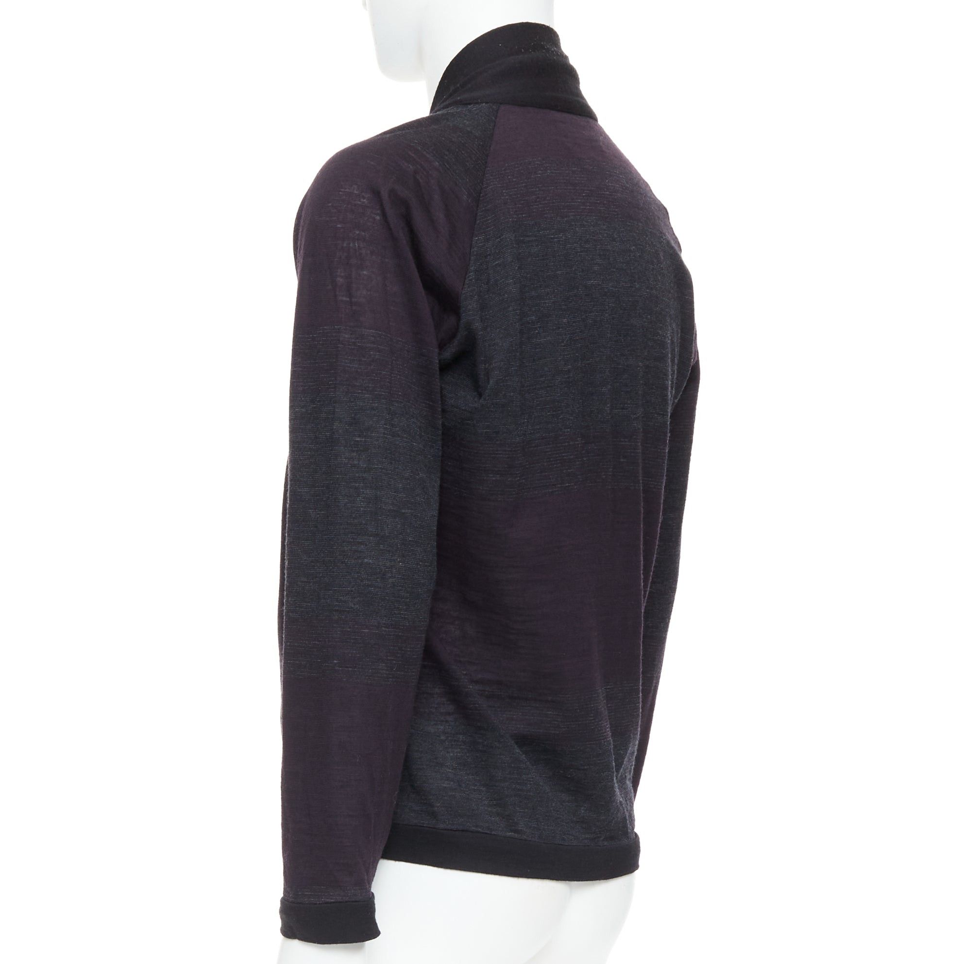 Stephan Schneider STEPHEN SCHNEIDER dark grey 100% wool gradient knit cardigan Sz4 M Size US M / EU 48-50 / 2 - 7 Thumbnail