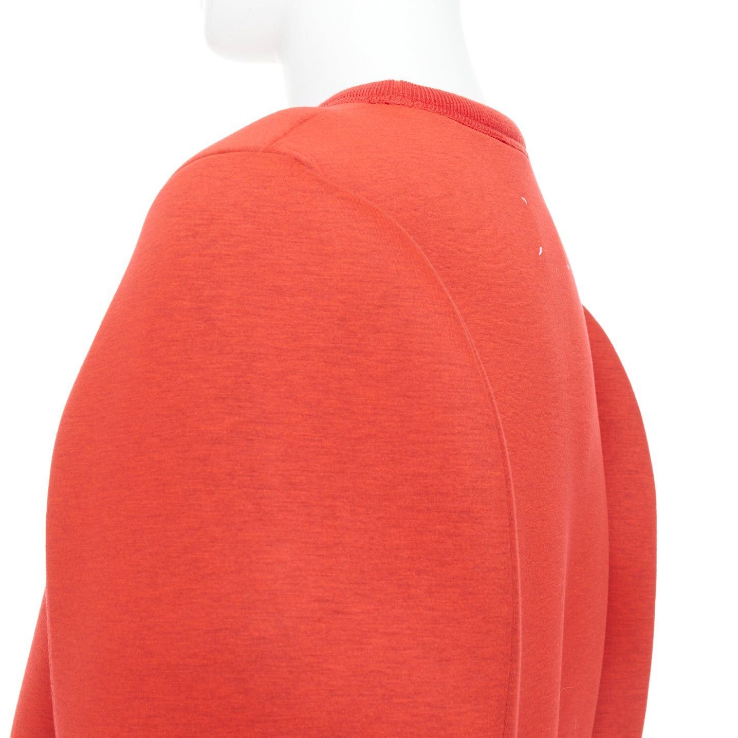 Maison Margiela MAISON MARGIELA 2010 red neoprene structured curved sleeve pullover jumper S Size US S / EU 44-46 / 1 - 6 Thumbnail