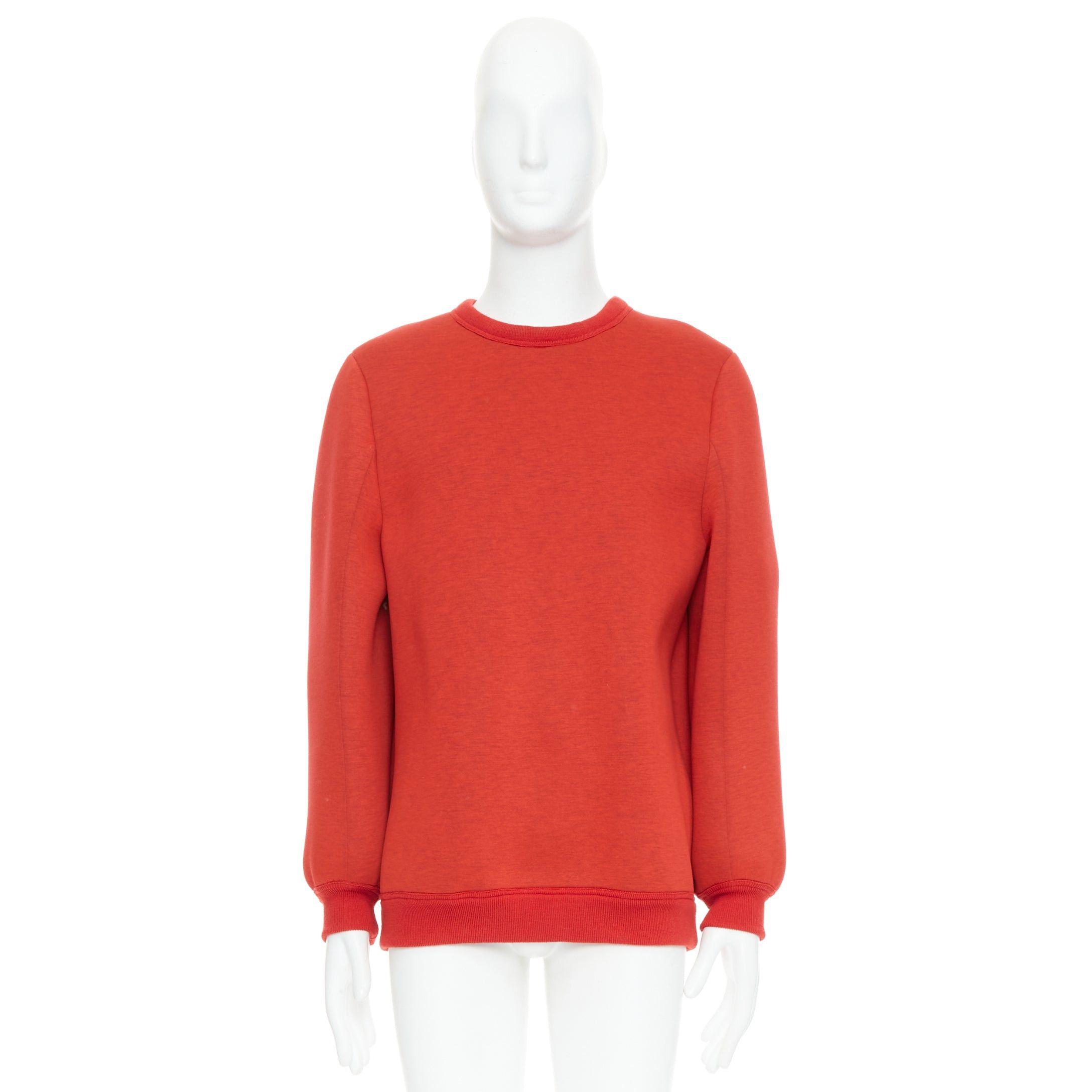 Maison Margiela MAISON MARGIELA 2010 red neoprene structured curved sleeve pullover jumper S Size US S / EU 44-46 / 1 - 9 Thumbnail