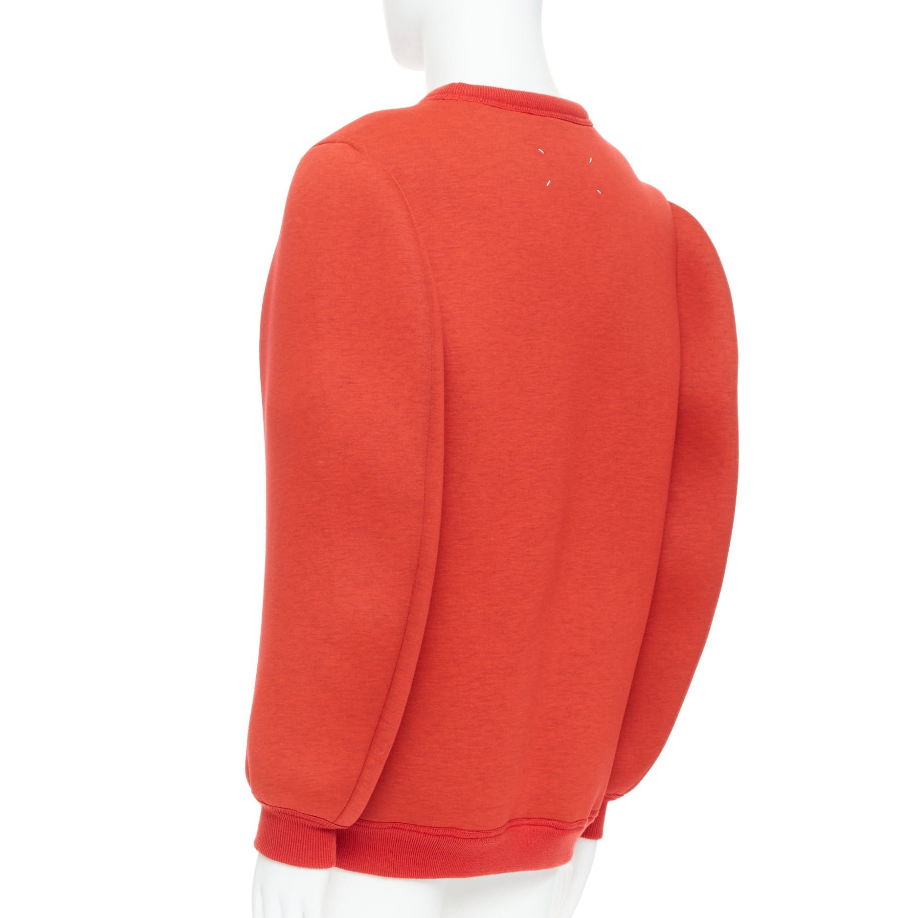 Maison Margiela MAISON MARGIELA 2010 red neoprene structured curved sleeve pullover jumper S Size US S / EU 44-46 / 1 - 2 Thumbnail