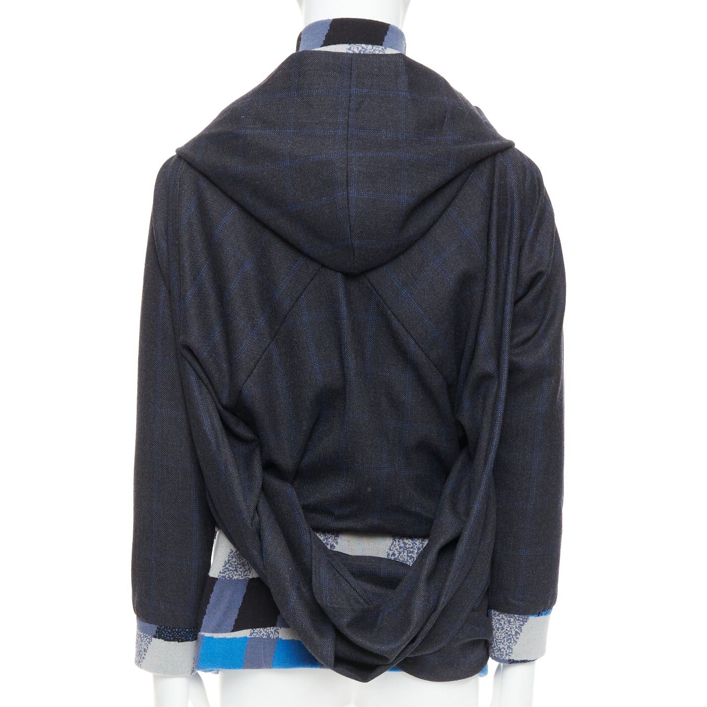Other C NEEON blue grey geometric wool deconstructed zip up jacket EU38 S Size US M / EU 48-50 / 2 - 6 Thumbnail