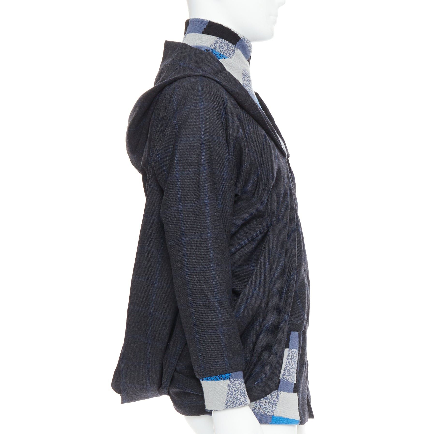 Other C NEEON blue grey geometric wool deconstructed zip up jacket EU38 S Size US M / EU 48-50 / 2 - 5 Thumbnail