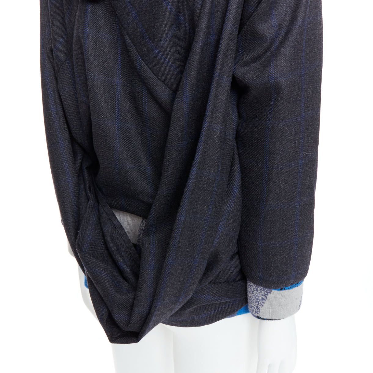 Other C NEEON blue grey geometric wool deconstructed zip up jacket EU38 S Size US M / EU 48-50 / 2 - 8 Thumbnail