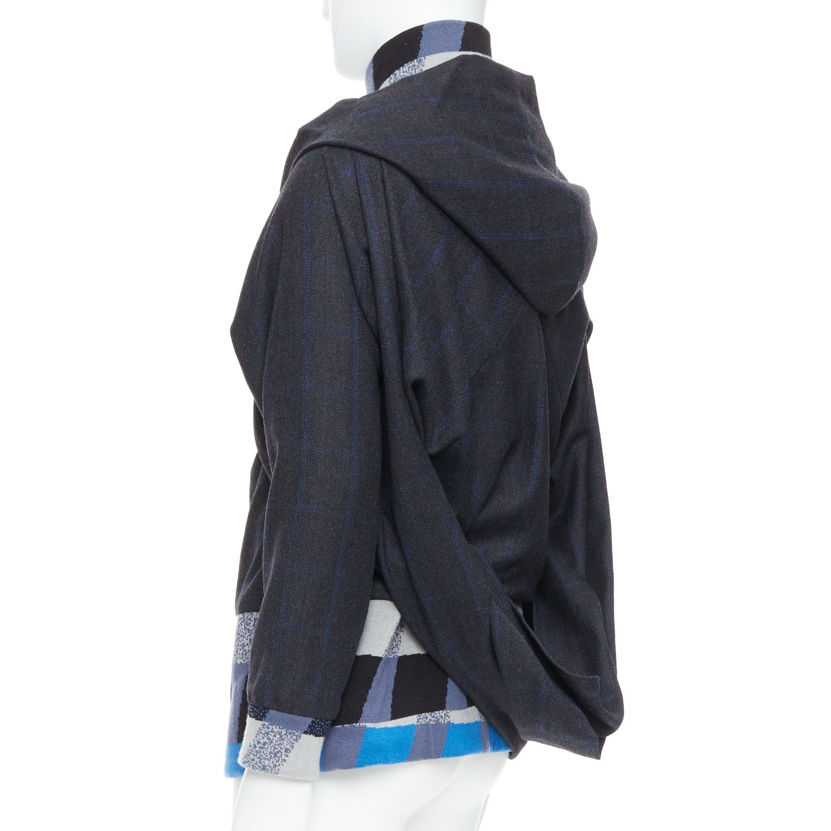 Other C NEEON blue grey geometric wool deconstructed zip up jacket EU38 S Size US M / EU 48-50 / 2 - 2 Thumbnail