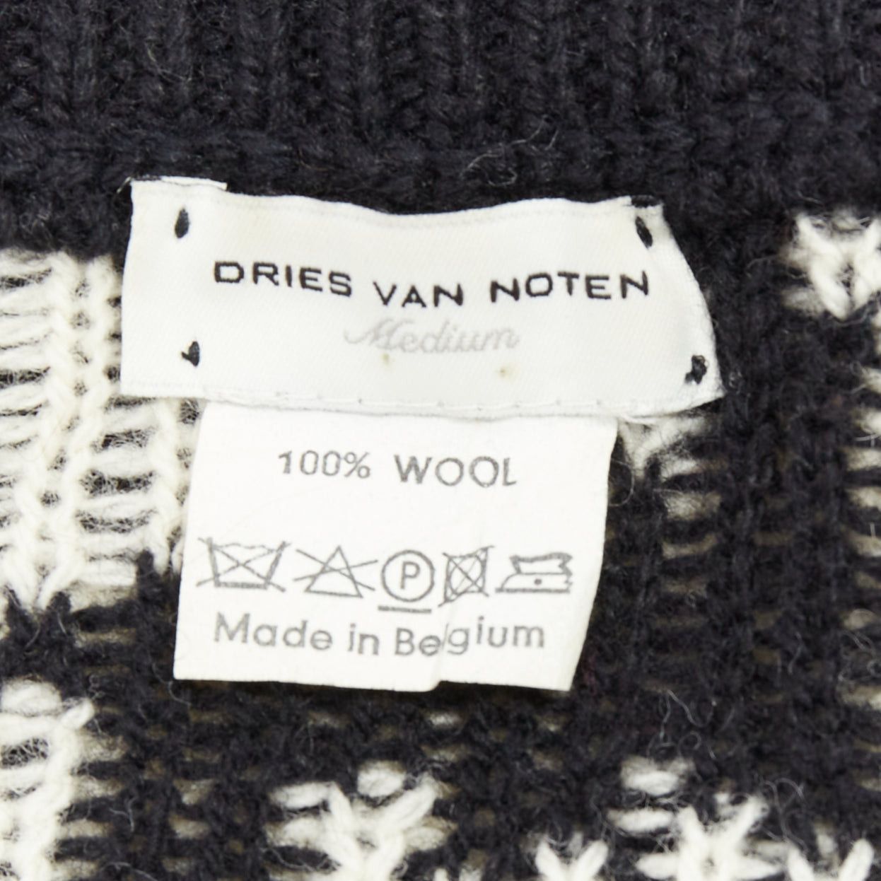Dries Van Noten DRIES VAN NOTEN black white wool reindeer intarsia zip up jacket M Size US M / EU 48-50 / 2 - 9 Thumbnail