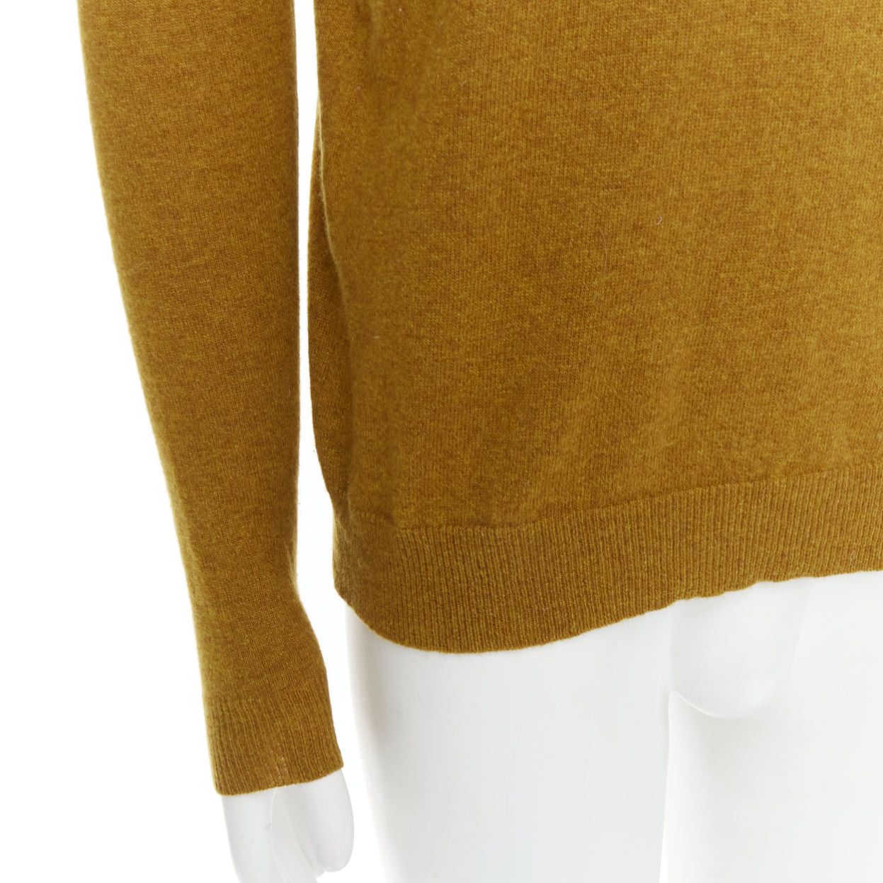Jil Sander JIL SANDER wool cashmere mustard brown v neck sweater IT46 S Size US S / EU 44-46 / 1 - 7 Thumbnail