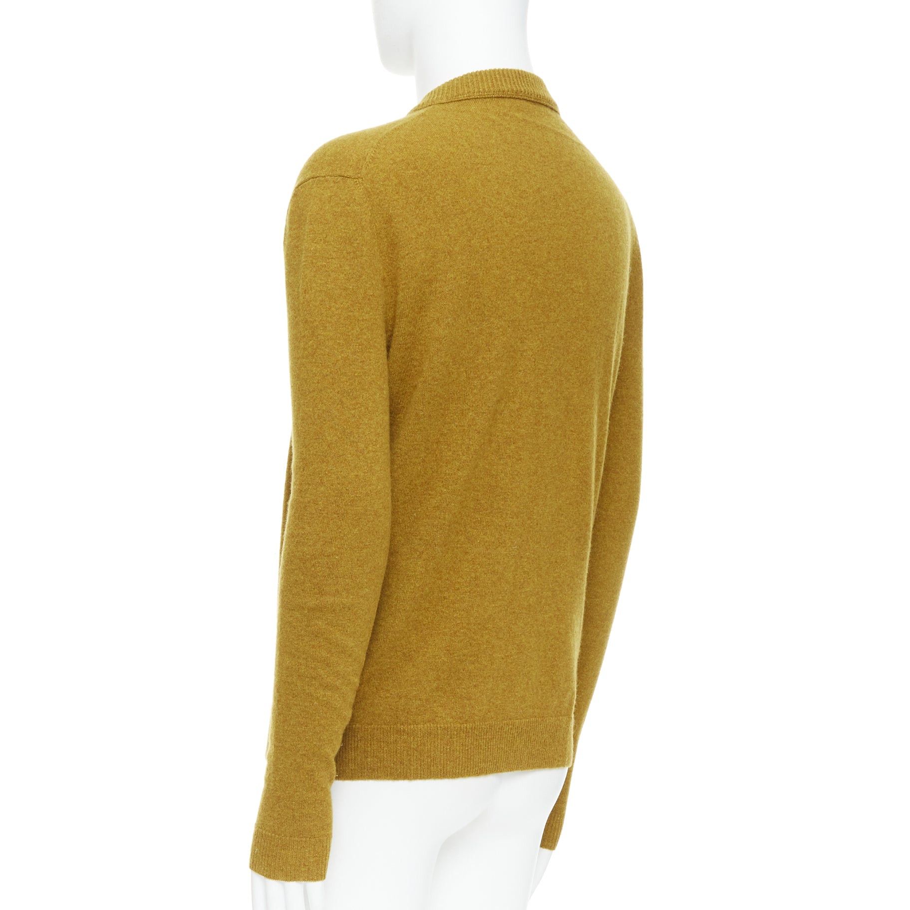 Jil Sander JIL SANDER wool cashmere mustard brown v neck sweater IT46 S Size US S / EU 44-46 / 1 - 6 Thumbnail