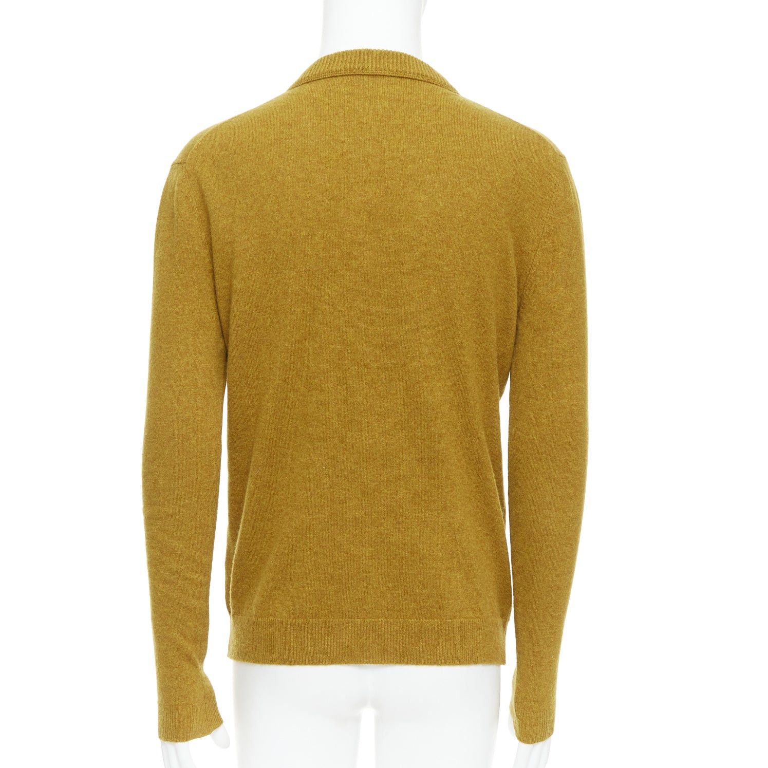 Jil Sander JIL SANDER wool cashmere mustard brown v neck sweater IT46 S Size US S / EU 44-46 / 1 - 5 Thumbnail