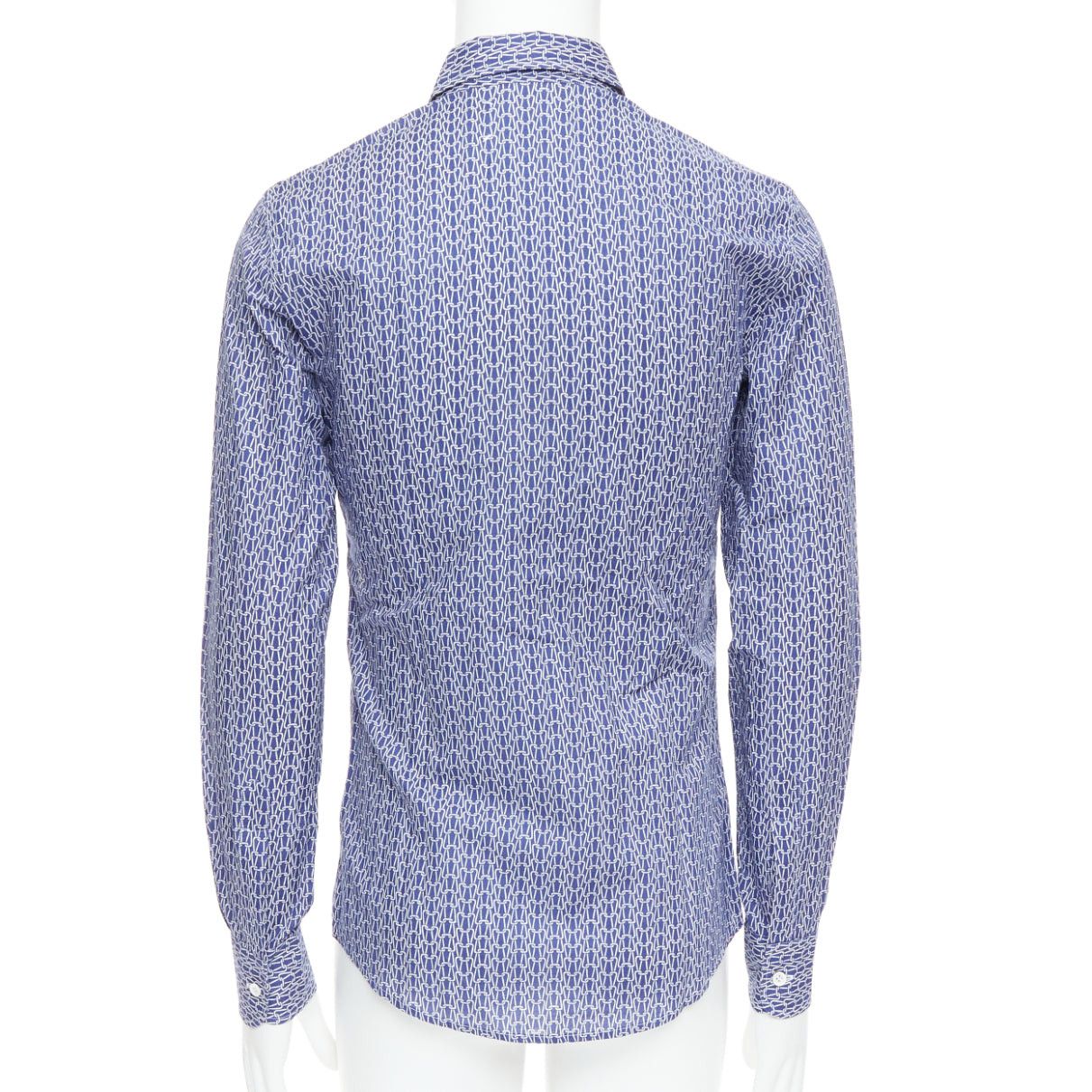 Maison Margiela MAISON MARGIELA blue white cotton knitted print dress shirt Sz 1 S Size US S / EU 44-46 / 1 - 5 Thumbnail