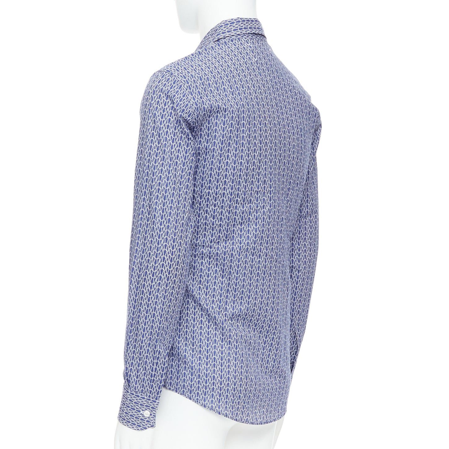 Maison Margiela MAISON MARGIELA blue white cotton knitted print dress shirt Sz 1 S Size US S / EU 44-46 / 1 - 6 Thumbnail