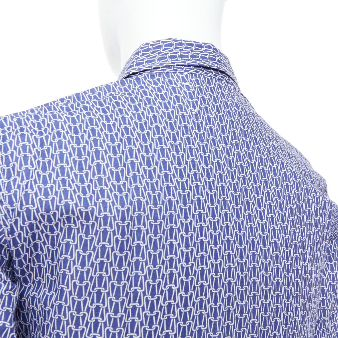 Maison Margiela MAISON MARGIELA blue white cotton knitted print dress shirt Sz 1 S Size US S / EU 44-46 / 1 - 7 Thumbnail