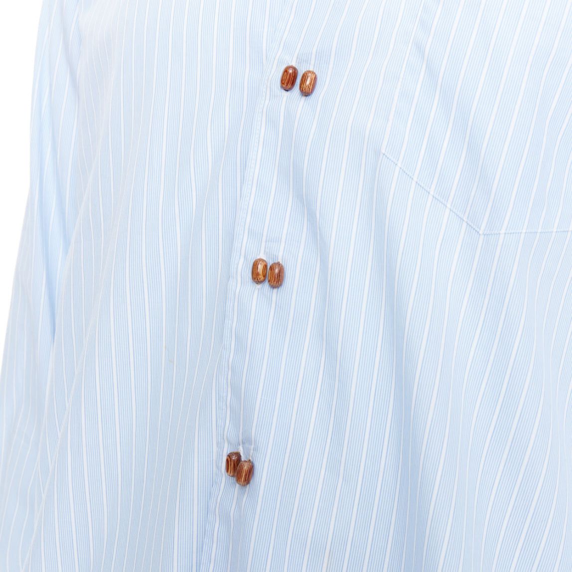 Comme des Garcons COMME DES GARCONS SHIRT blue white stripes bean shaped buttons shirt S Size US S / EU 44-46 / 1 - 7 Thumbnail