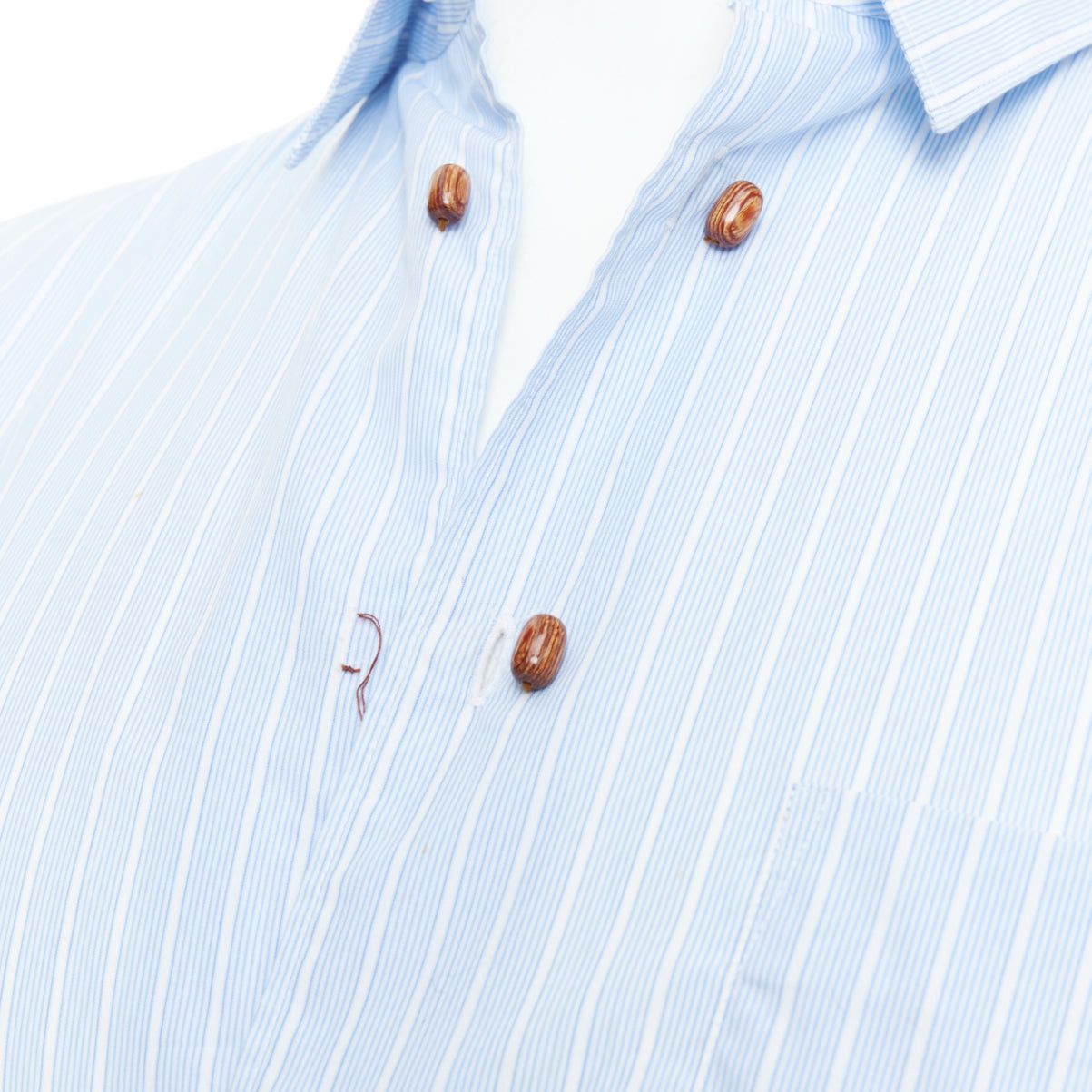 Comme des Garcons COMME DES GARCONS SHIRT blue white stripes bean shaped buttons shirt S Size US S / EU 44-46 / 1 - 2 Thumbnail