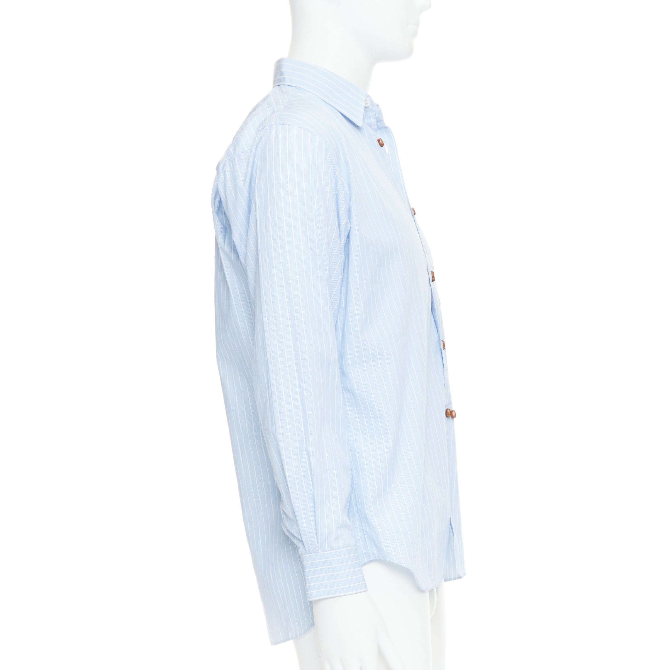 Comme des Garcons COMME DES GARCONS SHIRT blue white stripes bean shaped buttons shirt S Size US S / EU 44-46 / 1 - 4 Thumbnail