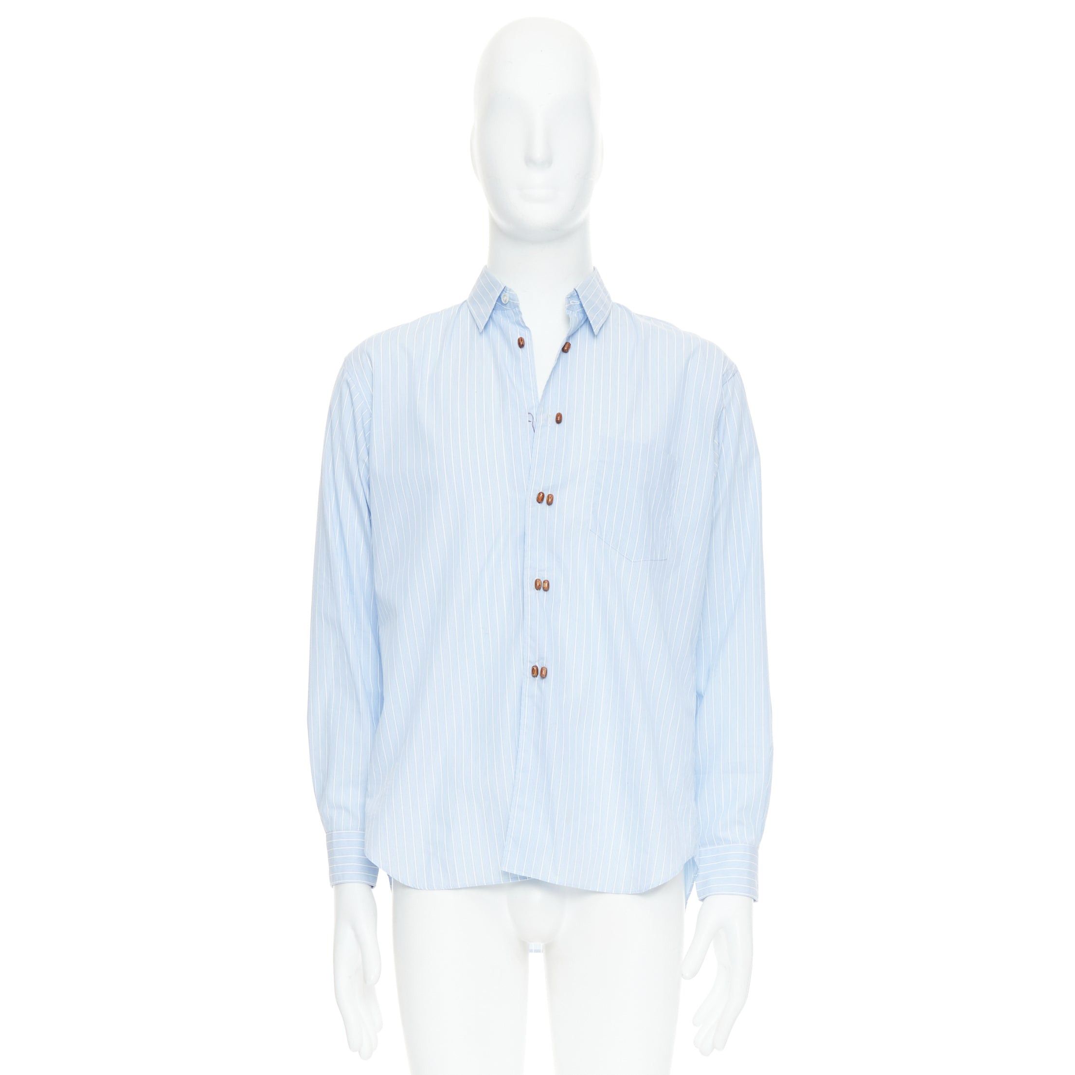 Comme des Garcons COMME DES GARCONS SHIRT blue white stripes bean shaped buttons shirt S Size US S / EU 44-46 / 1 - 9 Thumbnail