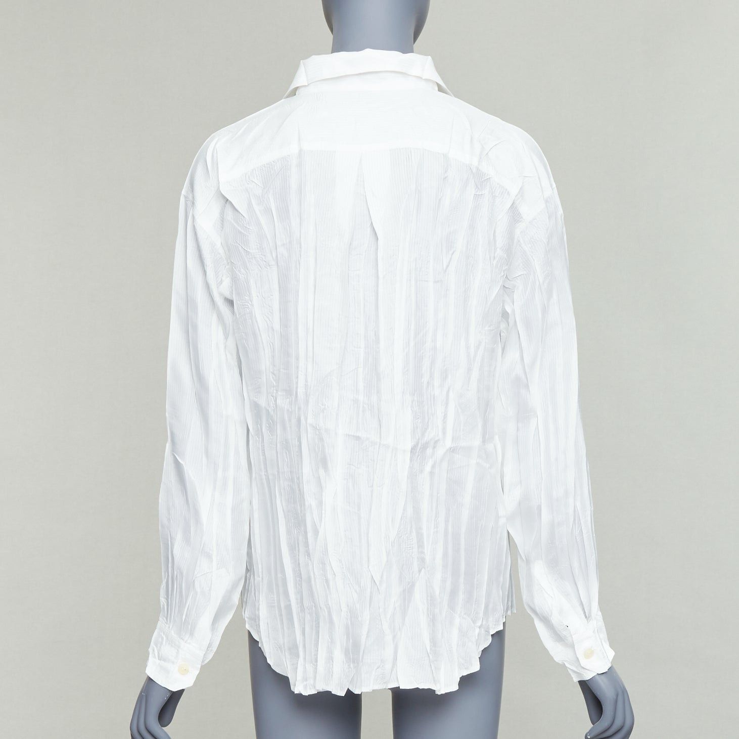 Issey Miyake ISSEY MIYAKE Pleats Please white plisse pocketed shirt JP4 XL Size US XL / EU 56 / 4 - 5 Thumbnail