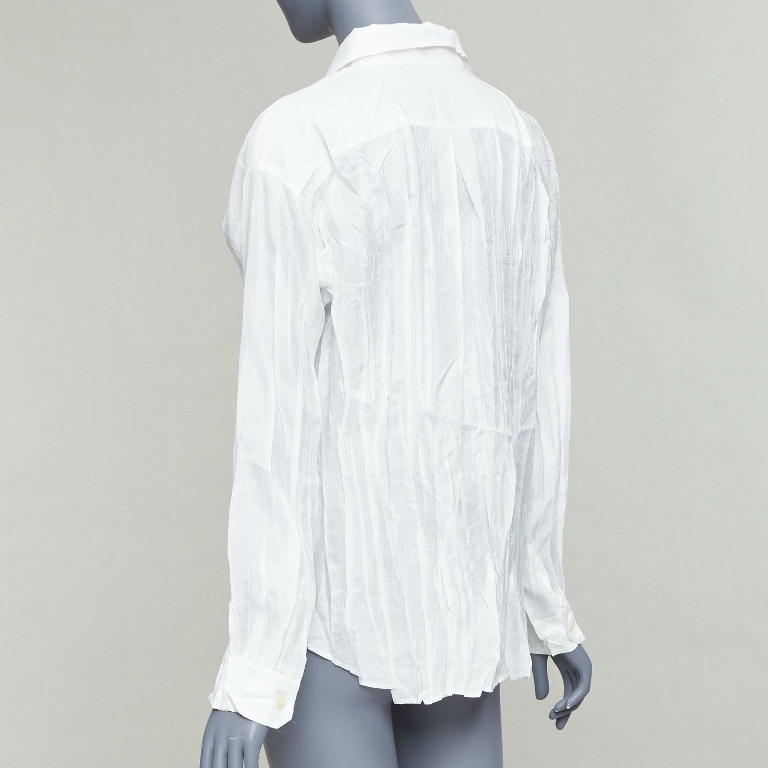 Issey Miyake ISSEY MIYAKE Pleats Please white plisse pocketed shirt JP4 XL Size US XL / EU 56 / 4 - 6 Thumbnail