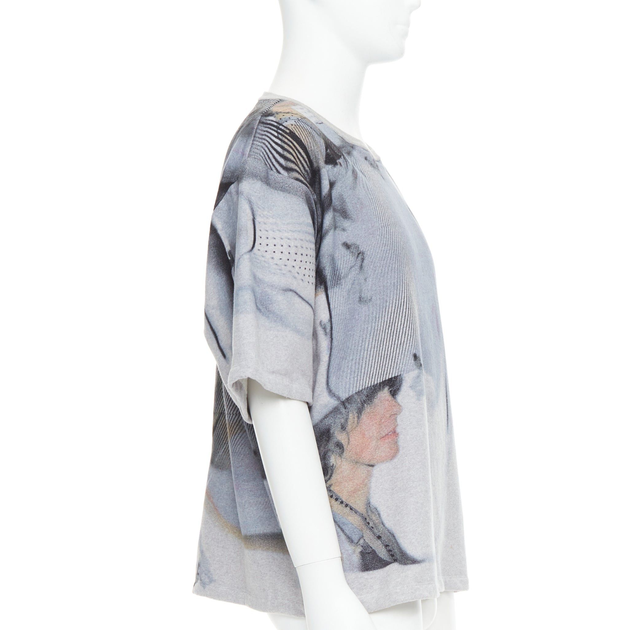 Bless BLESS BERLIN N34 grey portrait photo graphic print cotton terry short pullover S Size US S / EU 44-46 / 1 - 4 Thumbnail