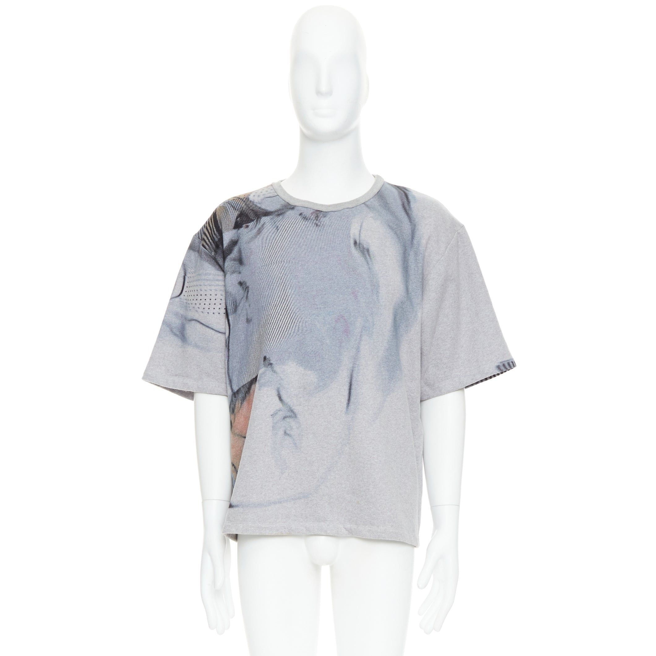 Bless BLESS BERLIN N34 grey portrait photo graphic print cotton terry short pullover S Size US S / EU 44-46 / 1 - 9 Thumbnail