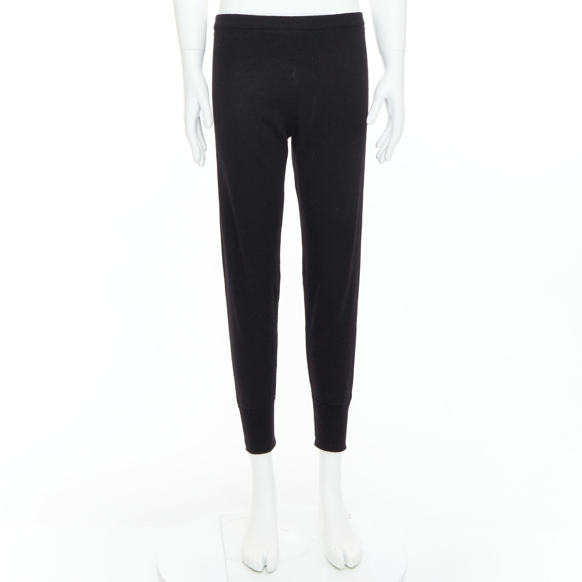Jeremy Scott JEREMY SCOTT 100% wool black eye intarsia knit jogger pants S Size 27" / US 4 / IT 40 - 9 Thumbnail