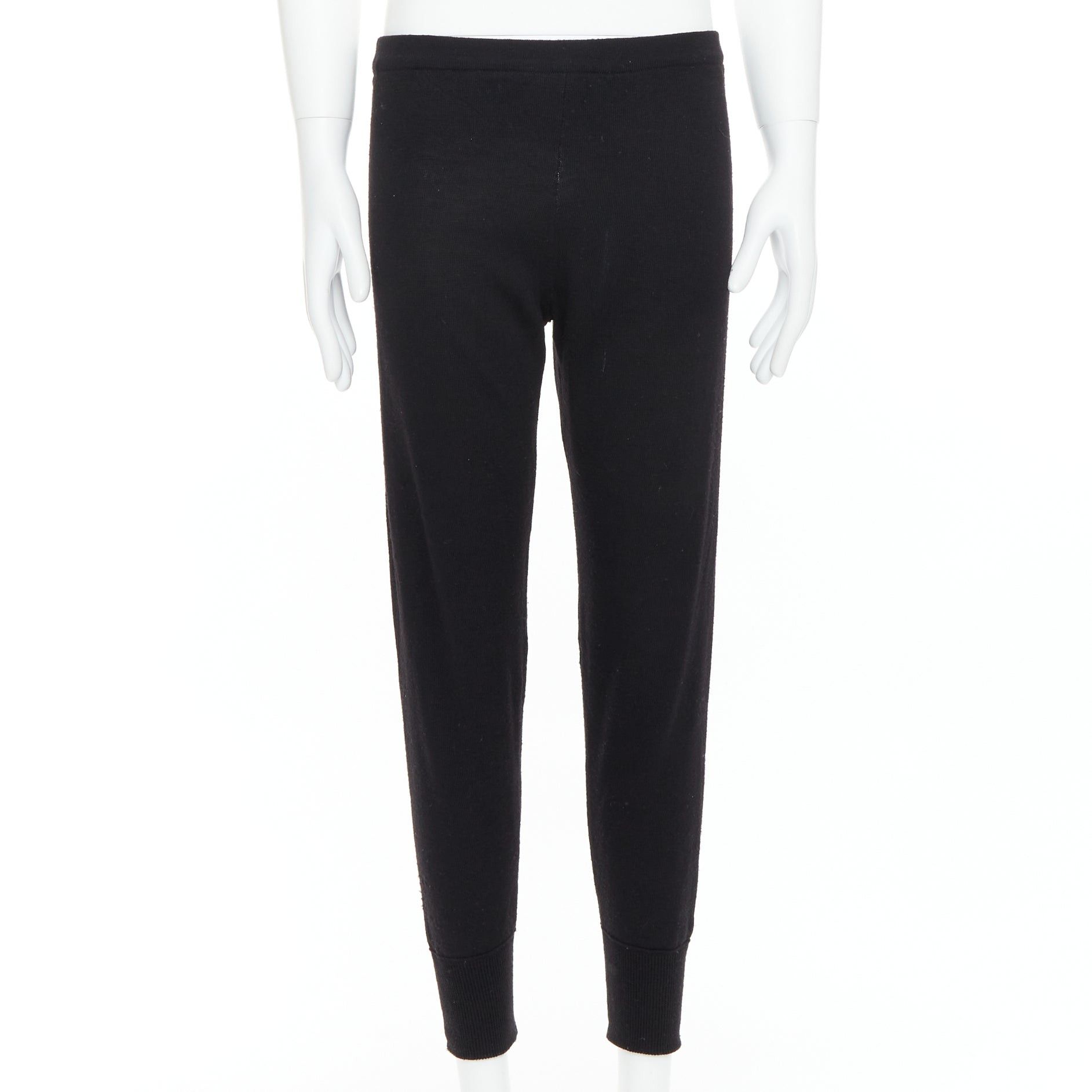 Jeremy Scott JEREMY SCOTT 100% wool black eye intarsia knit jogger pants S Size 27" / US 4 / IT 40 - 3 Thumbnail