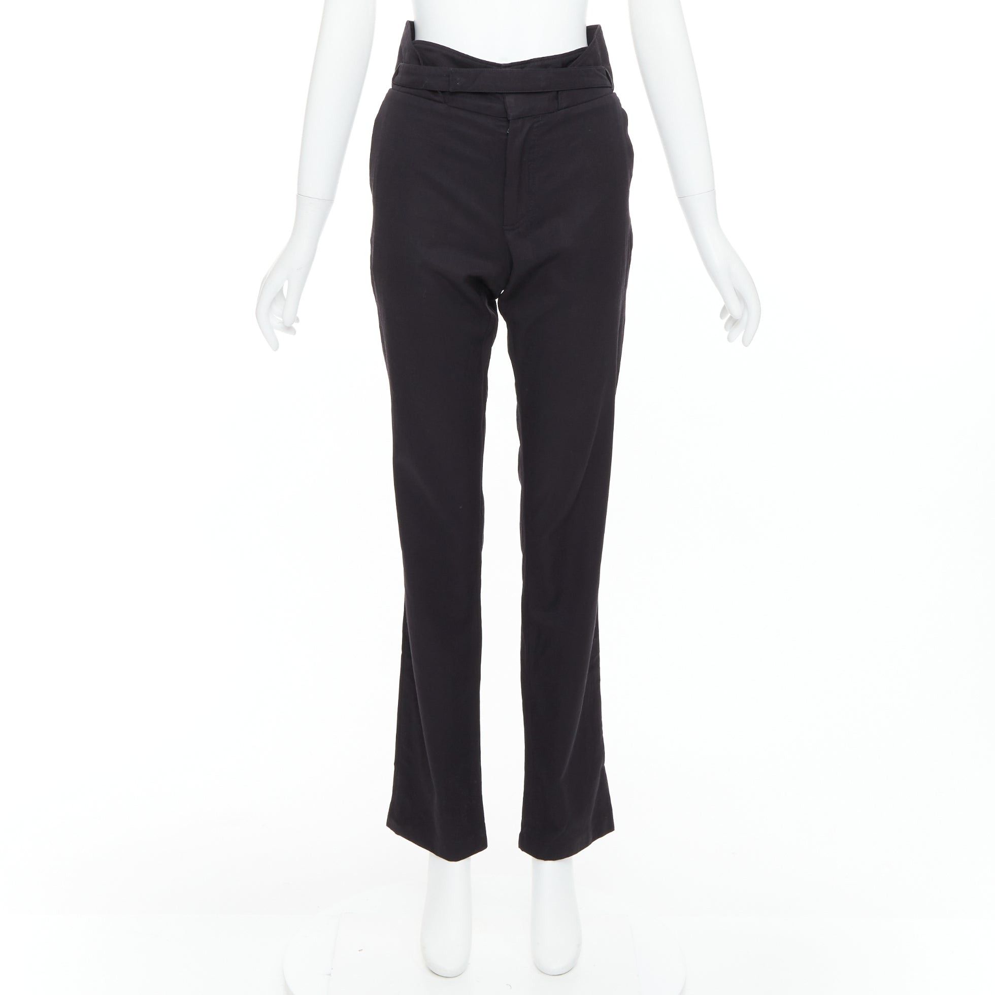 Raf Simons RAF SIMONS 2007 black 100% wool high waist paperbag pants IT48 M Size US 30 / EU 46 - 9 Thumbnail