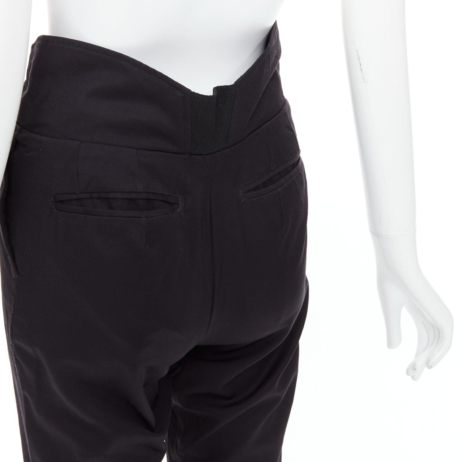 Raf Simons RAF SIMONS 2007 black 100% wool high waist paperbag pants IT48 M Size US 30 / EU 46 - 7 Thumbnail