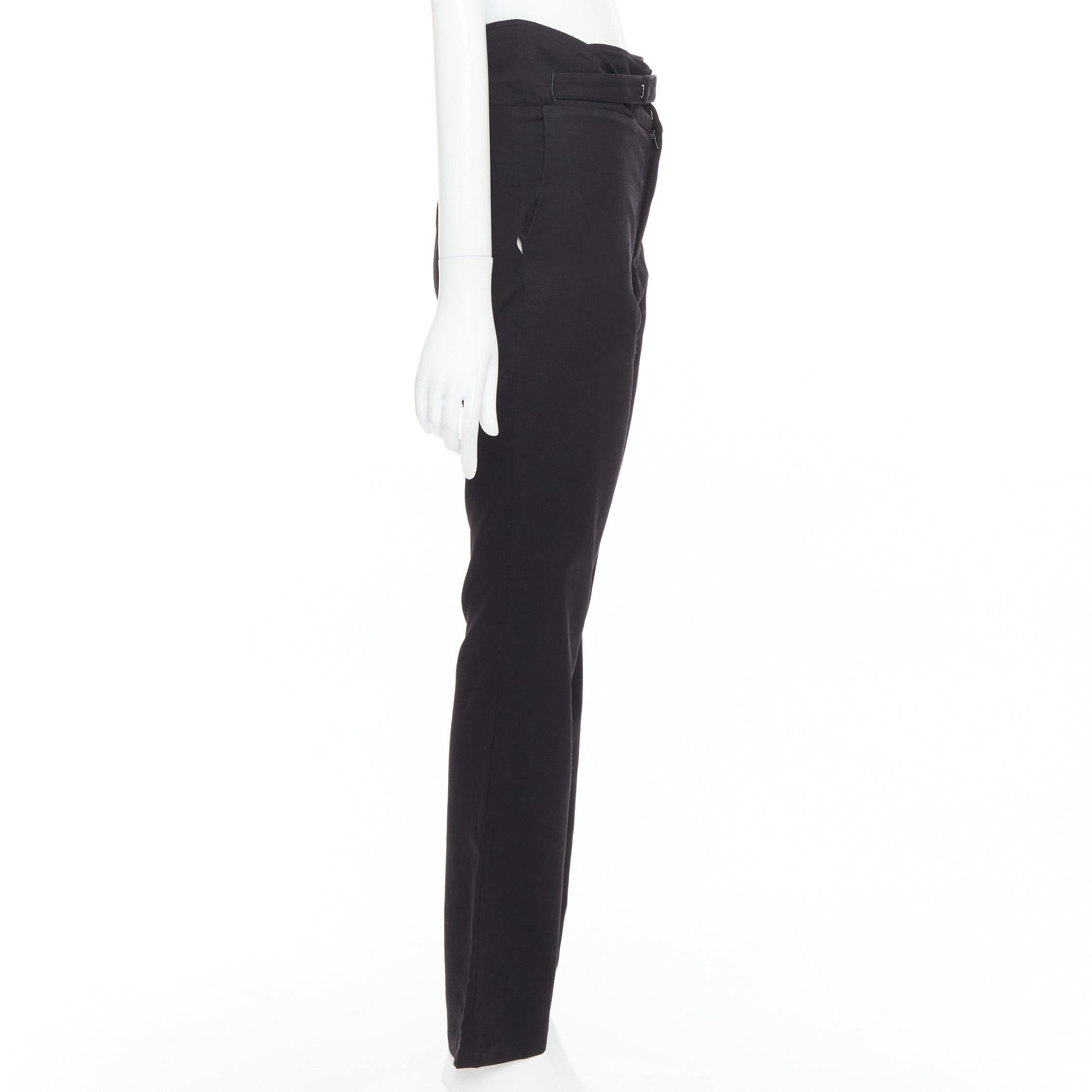 Raf Simons RAF SIMONS 2007 black 100% wool high waist paperbag pants IT48 M Size US 30 / EU 46 - 4 Thumbnail