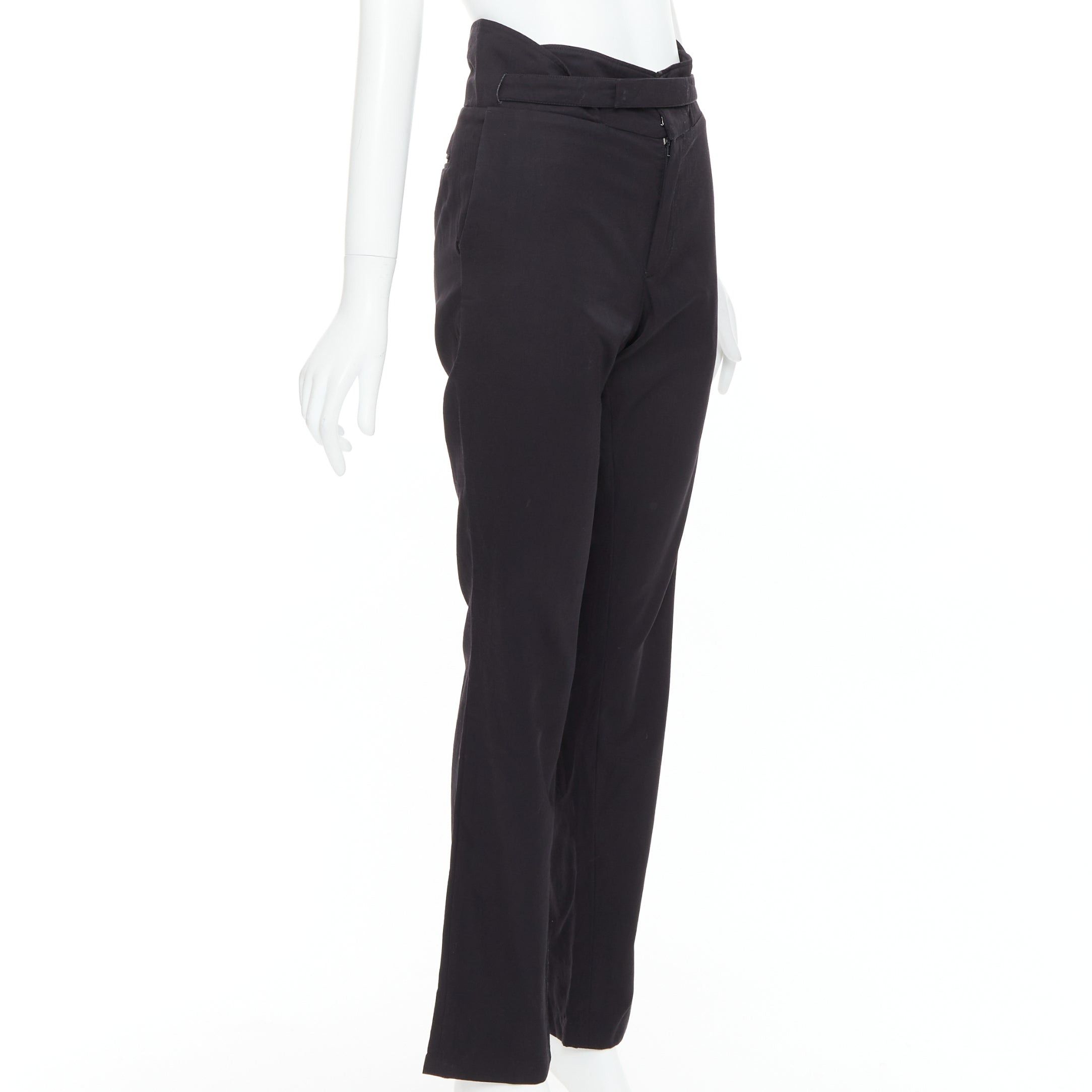 Raf Simons RAF SIMONS 2007 black 100% wool high waist paperbag pants IT48 M Size US 30 / EU 46 - 3 Thumbnail