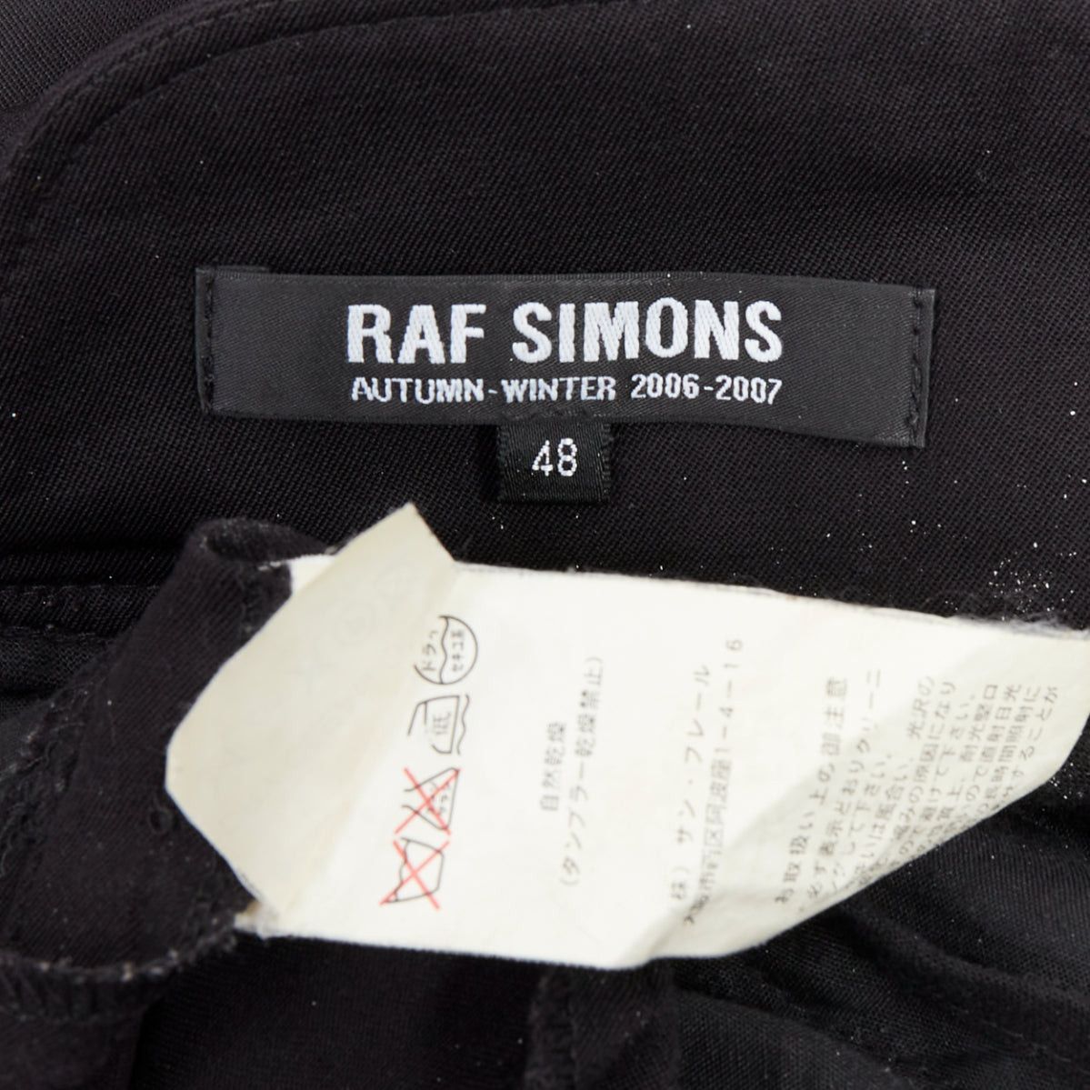 Raf Simons RAF SIMONS 2007 black 100% wool high waist paperbag pants IT48 M Size US 30 / EU 46 - 8 Thumbnail
