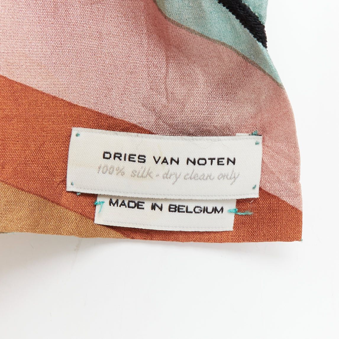 Dries Van Noten DRIES VAN NOTEN brown green multicolor 100% silk printed scarf Size ONE SIZE - 8 Thumbnail